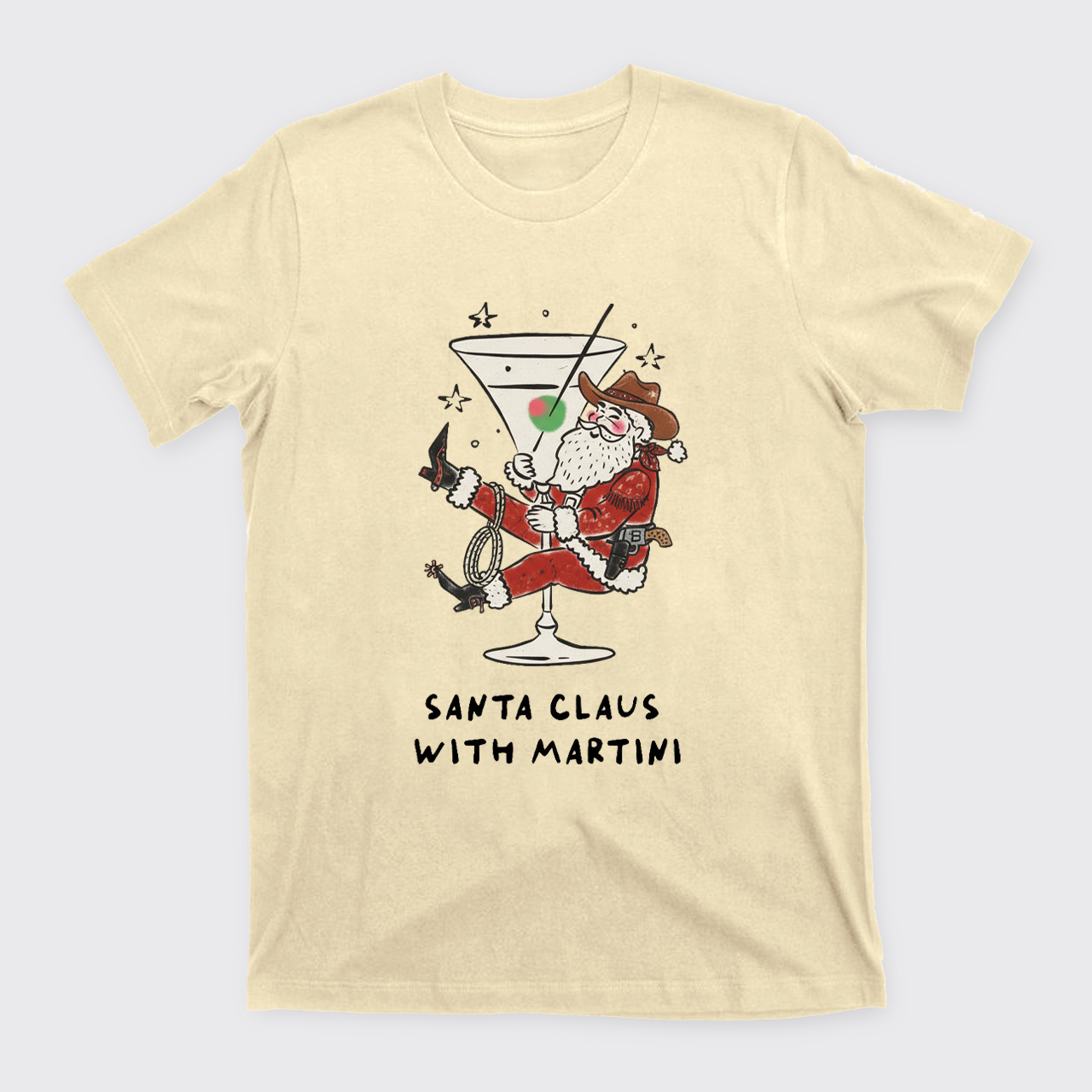 Santa Claus with Martini T-Shirts