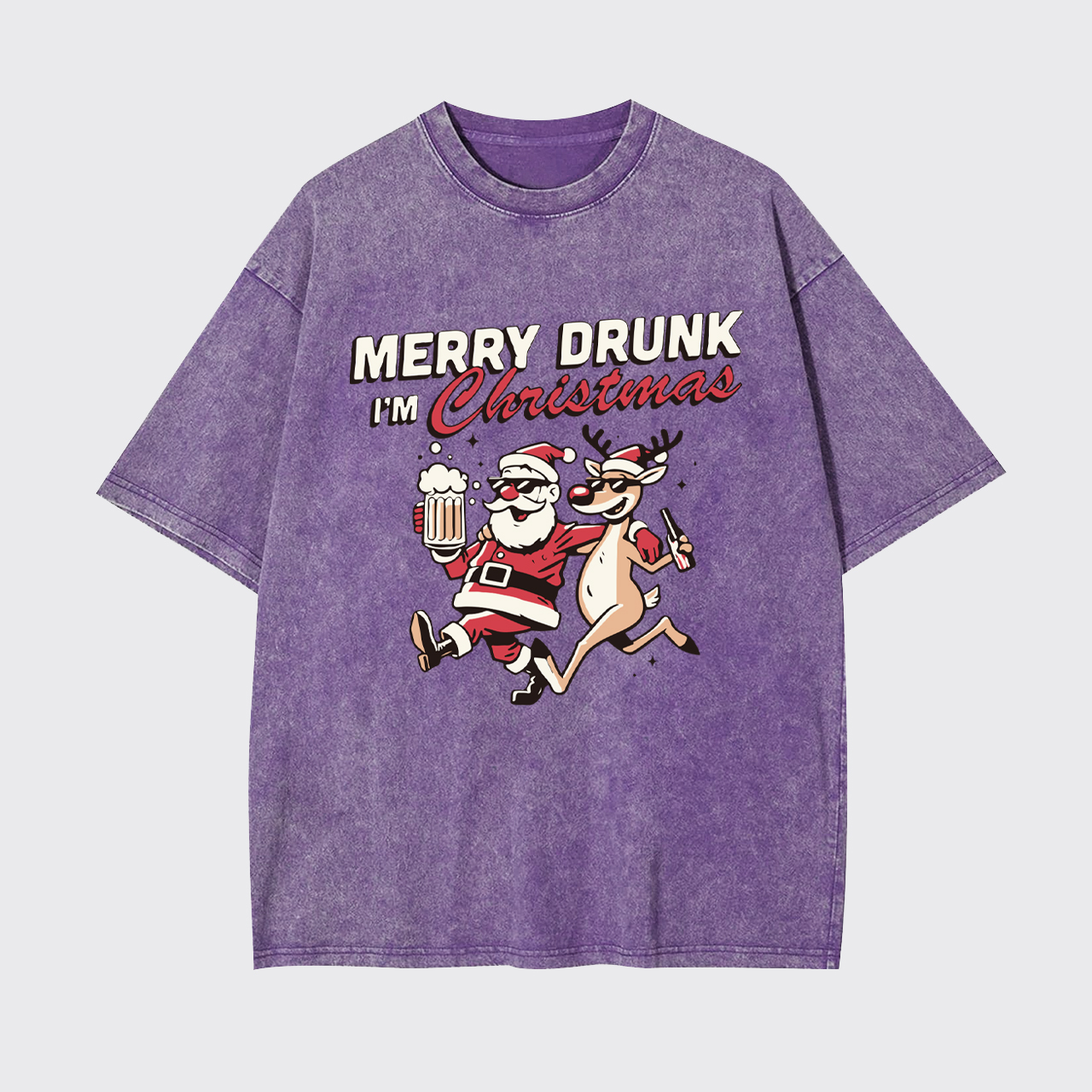 Merry Drunk Christmas Garment-dye Tees