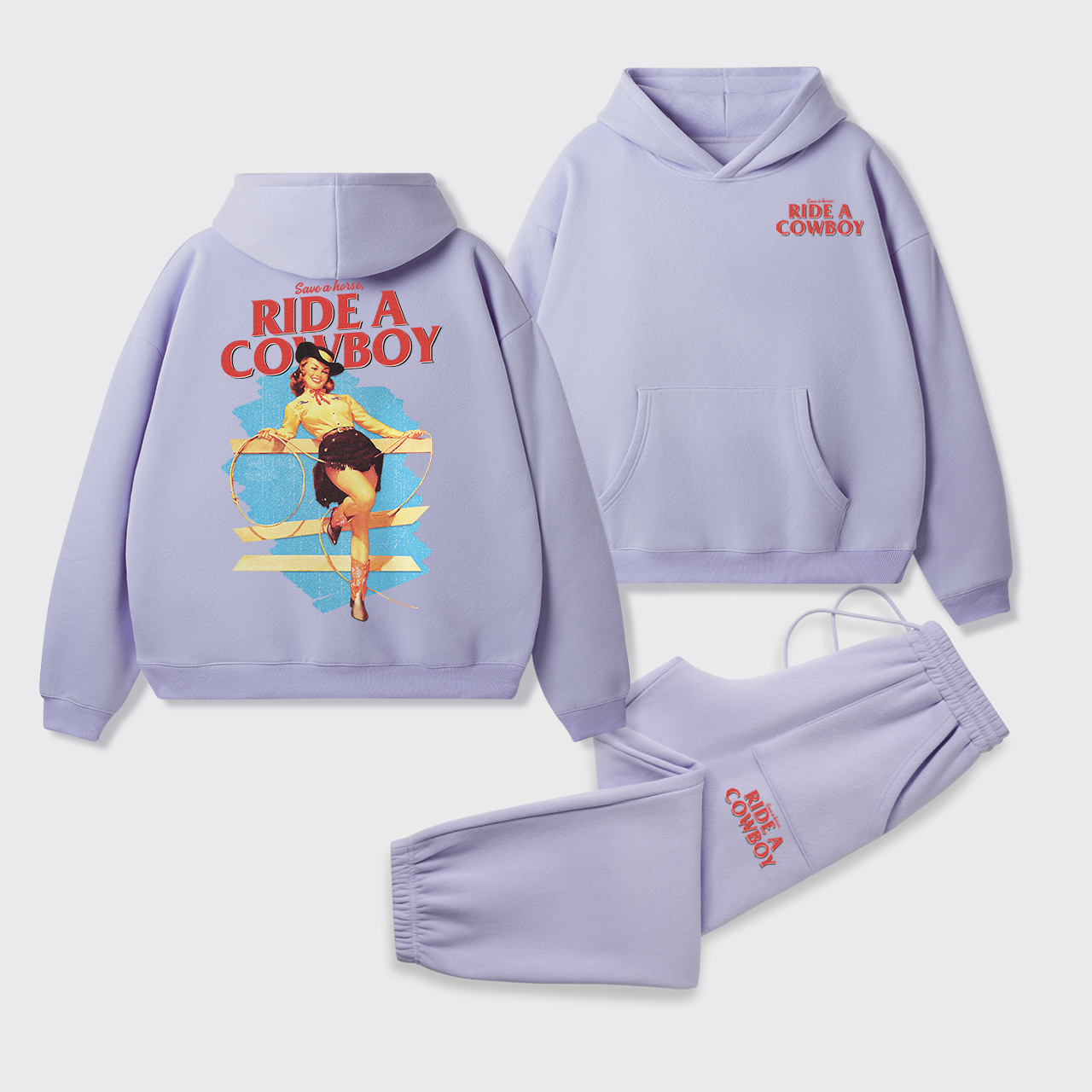 Fleece Save A Horse Ride A Cowboy Hoodie Set