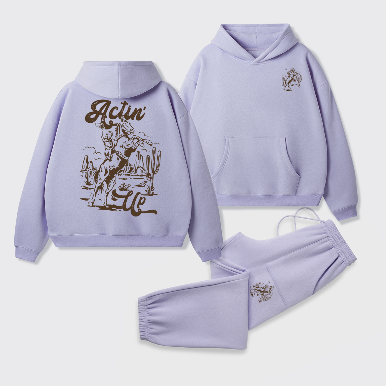 Fleece Hold Your Horses Hoodie Set