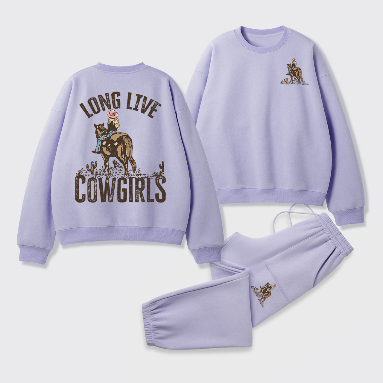 Fleece Long Live Cowgirls Sweatshirt Set