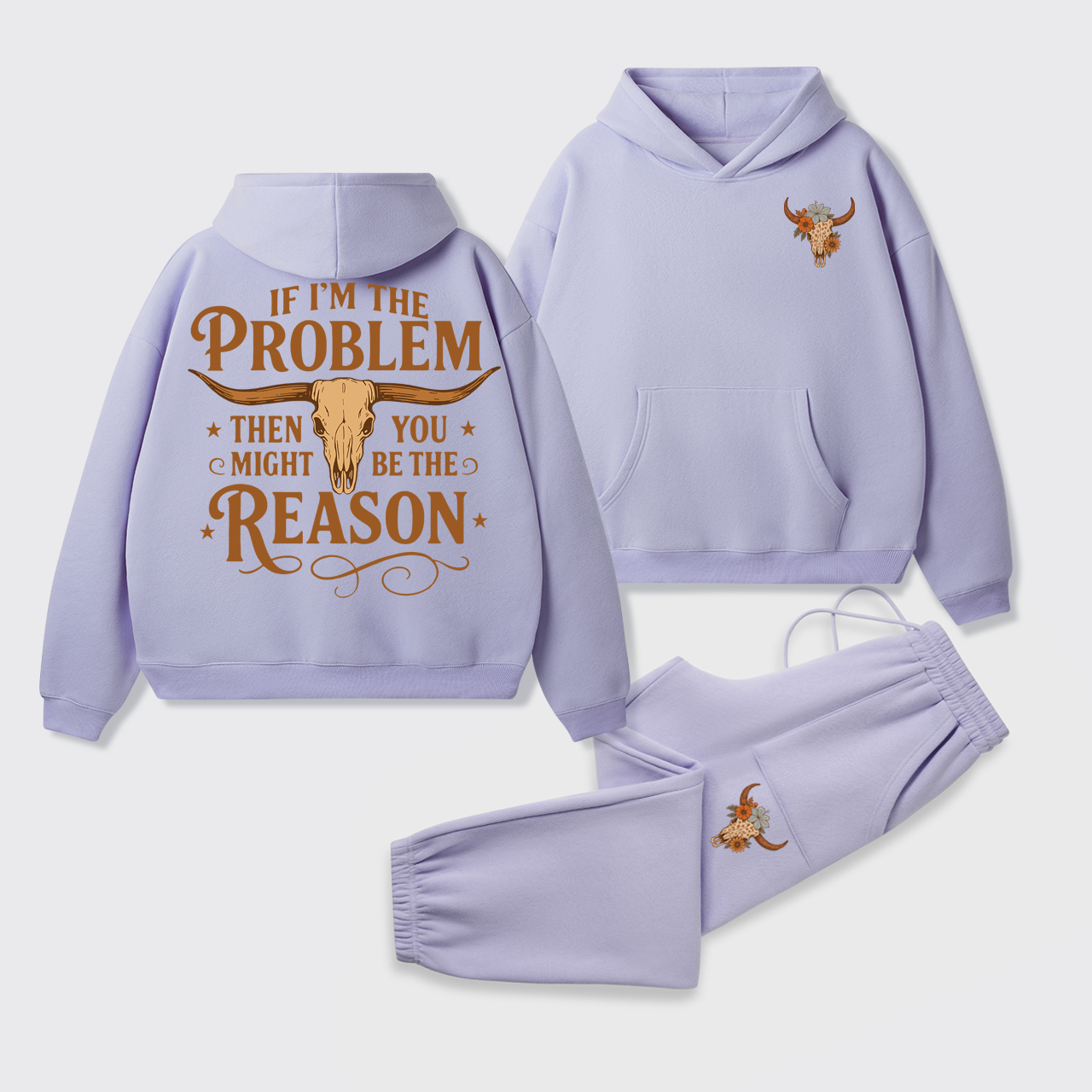 Fleece Country Music Western Hoodie Set