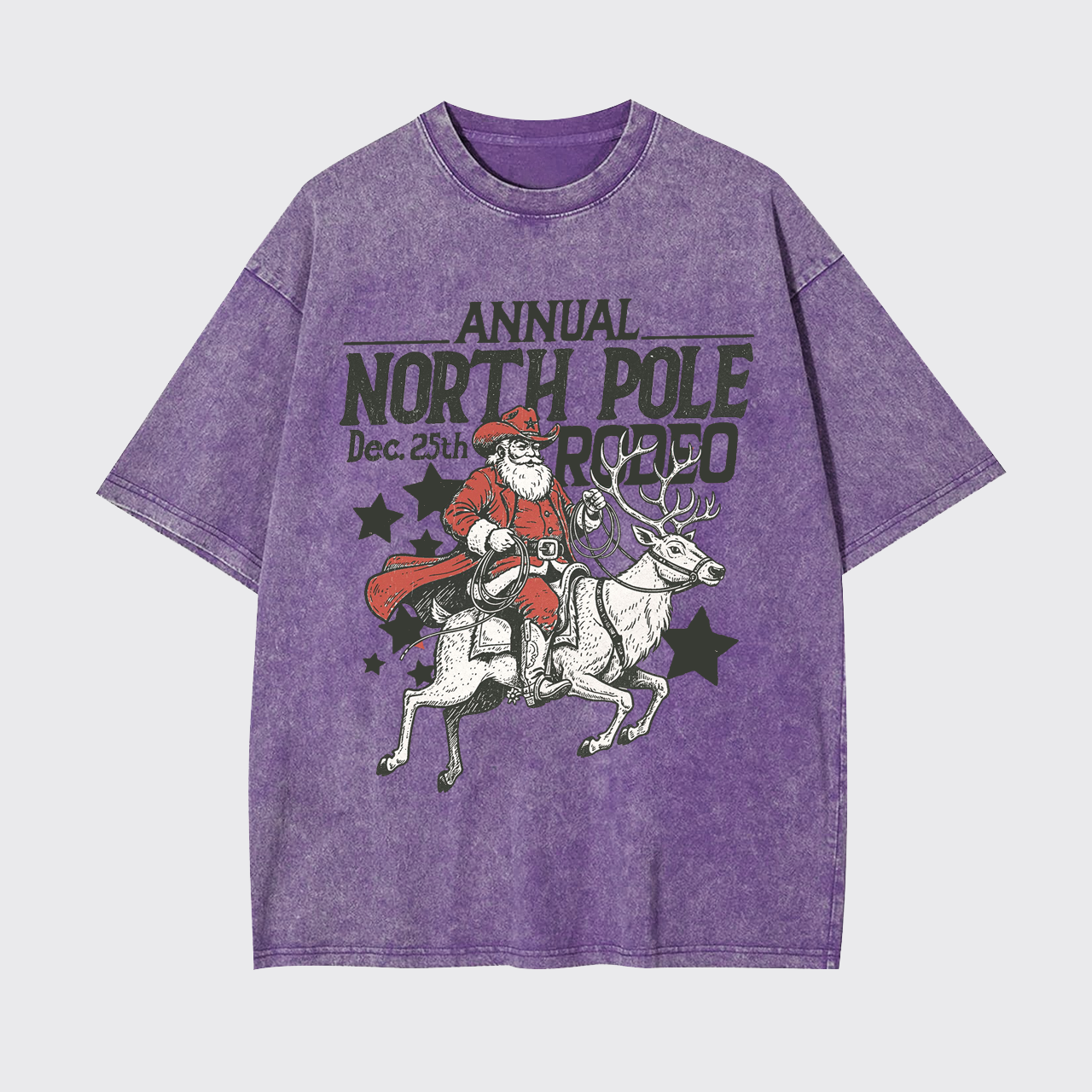 Western Christmas Cowboy Santa Garment-dye Tees