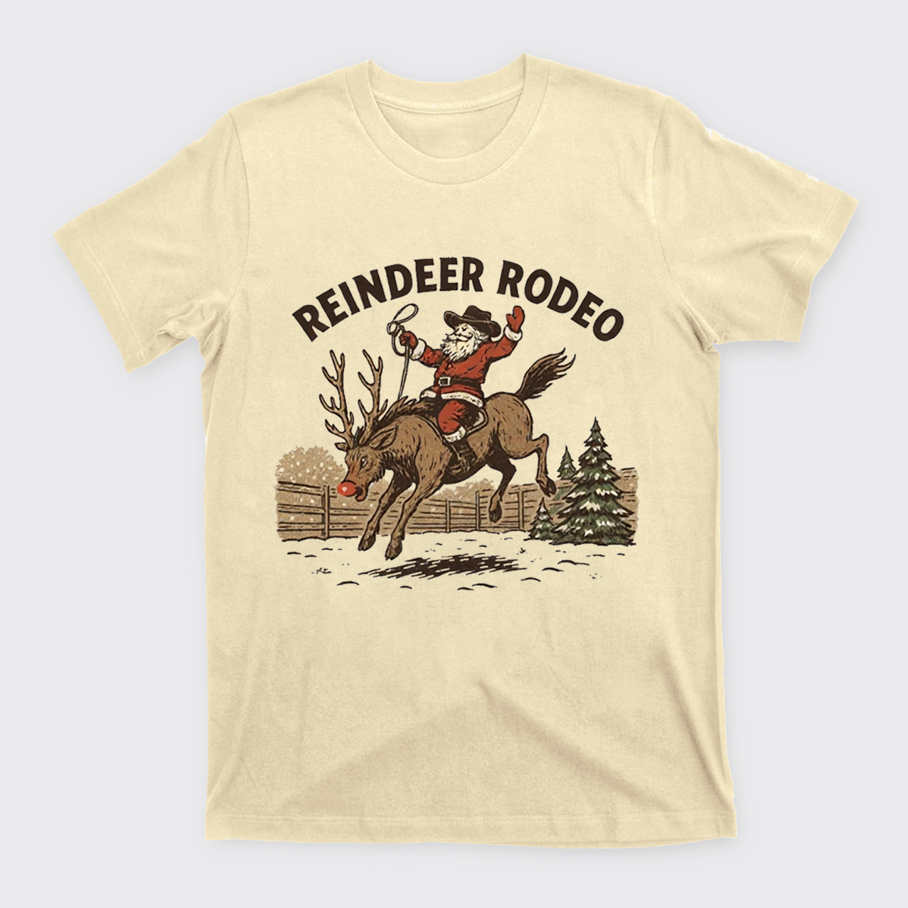 Reindeer Rodeo Santa Cowboy Christmas T-Shirts
