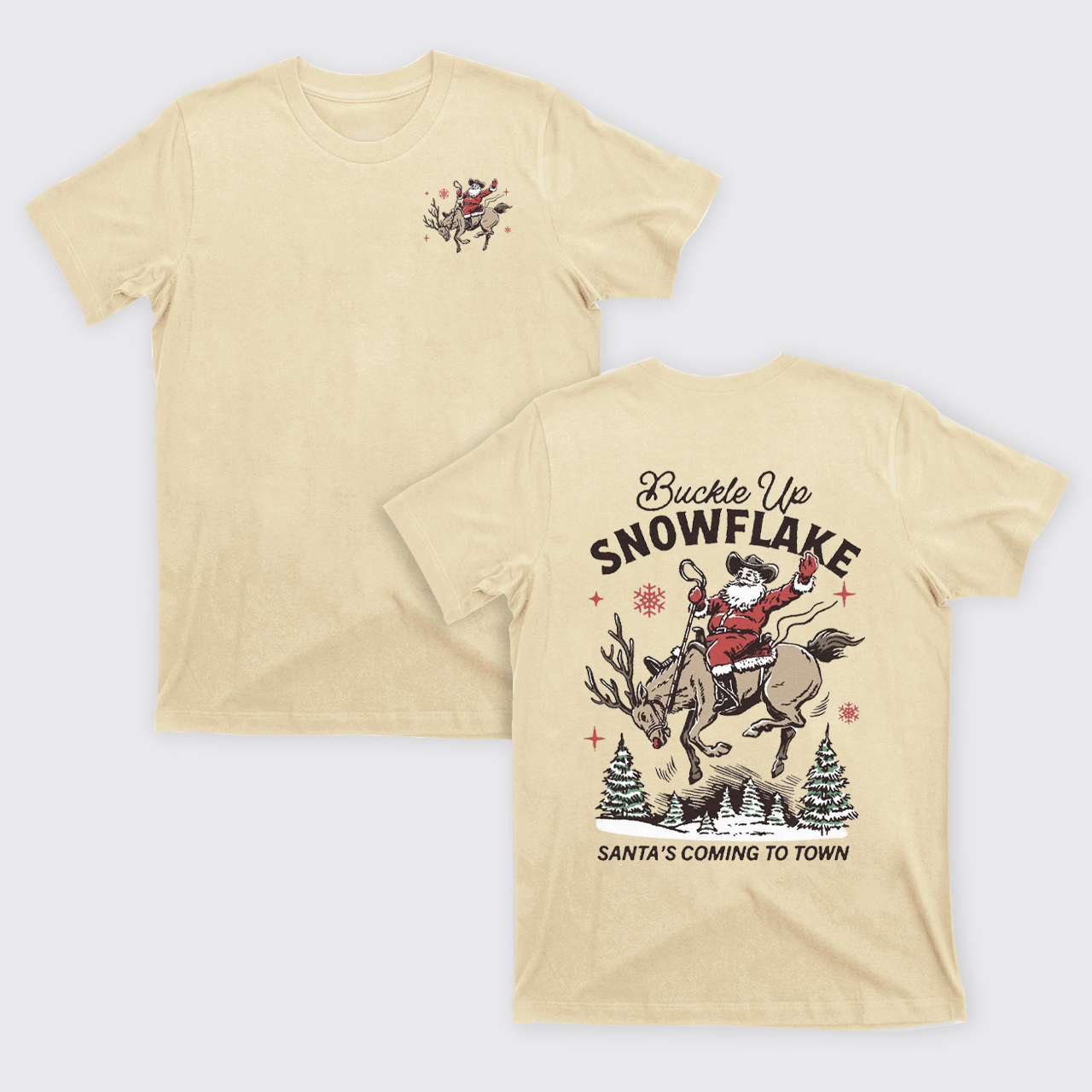 Retro Christmas Cowboy Santa T-Shirts