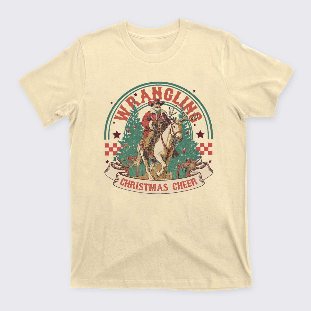 Wrangling Christmas Cheer Cowboy Santa T-Shirts