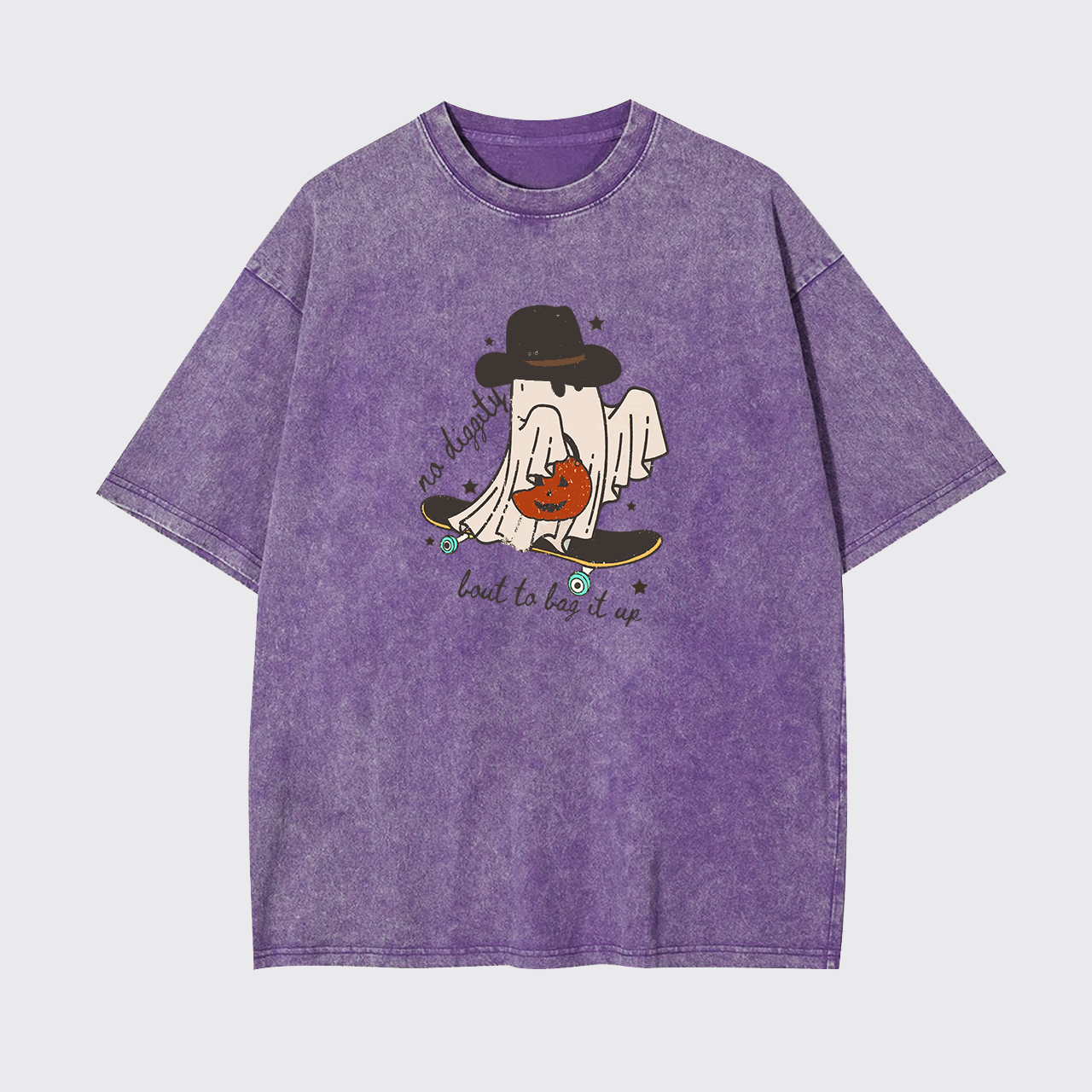 No Diggity Bout To Bag It Up Halloween Ghost Garment-dye Tees