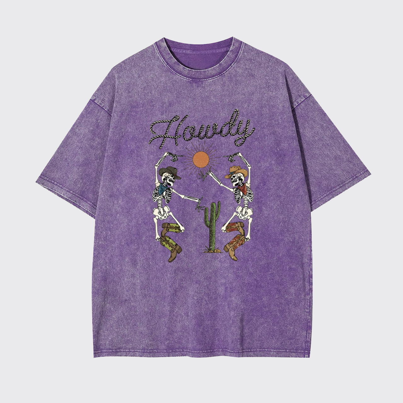 Howdy Skeleton Dancing Garment-dye Tees