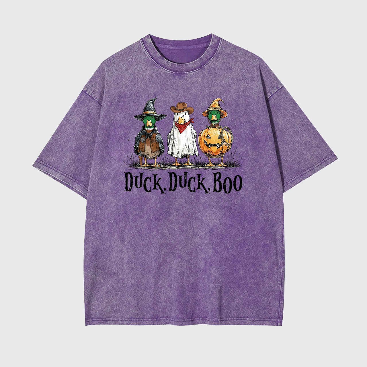 Duck Duck Boo Funny Goose Halloween Garment-dye Tees