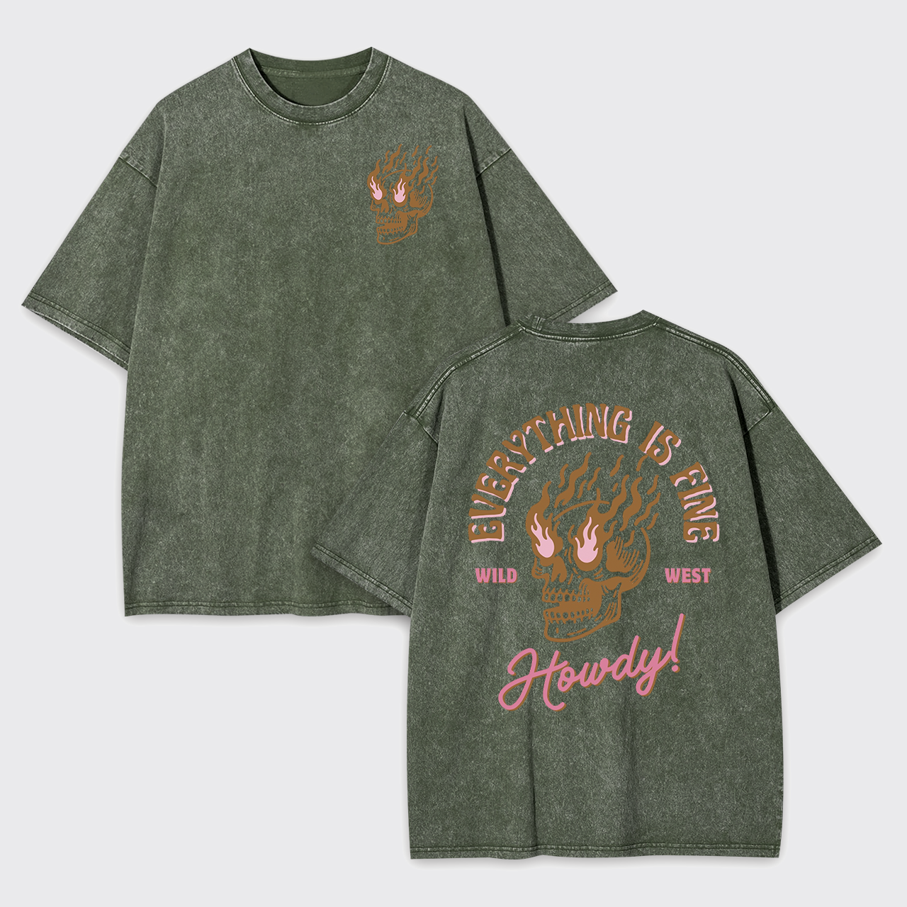 Pink Howdy Halloween Garment-dye Tees
