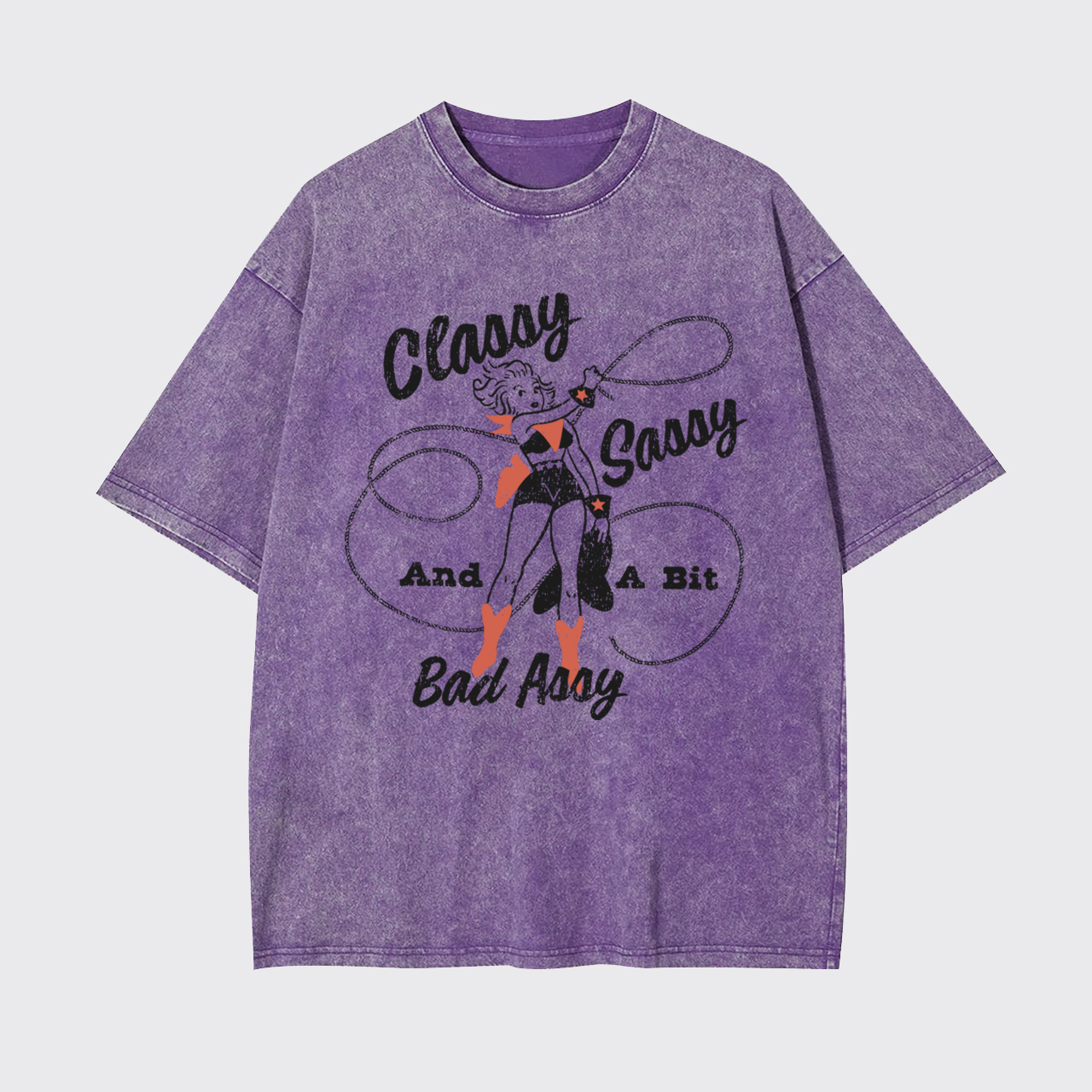 Vintage 50s Classy Sassy Bad Cowgirl Garment-dye Tees