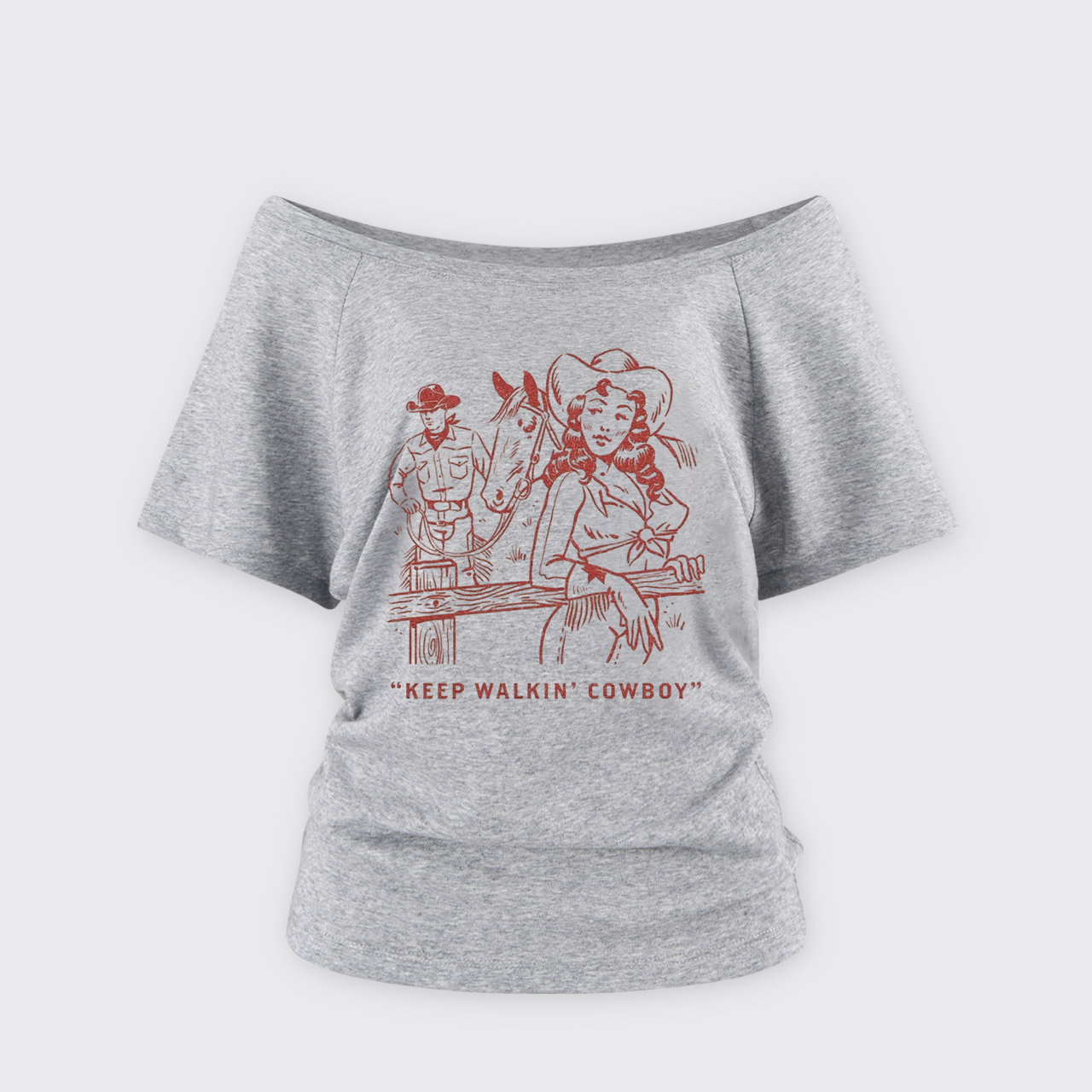 Keep Walkin' Cowboy Off Shoulder Top