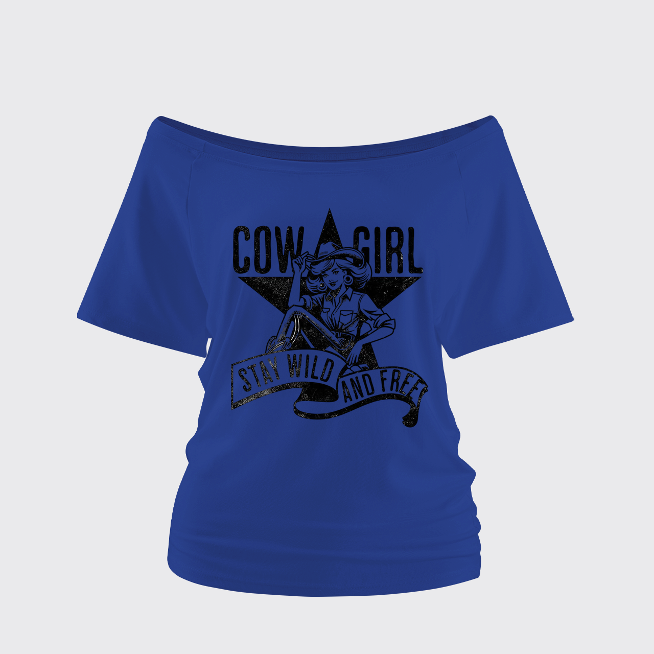Cowgirl Wild and Free Off Shoulder Top