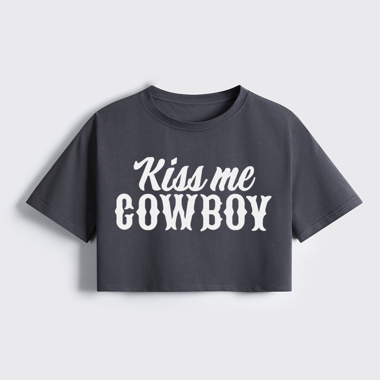 Kiss Me Cowboy Cropped Boxy Tee