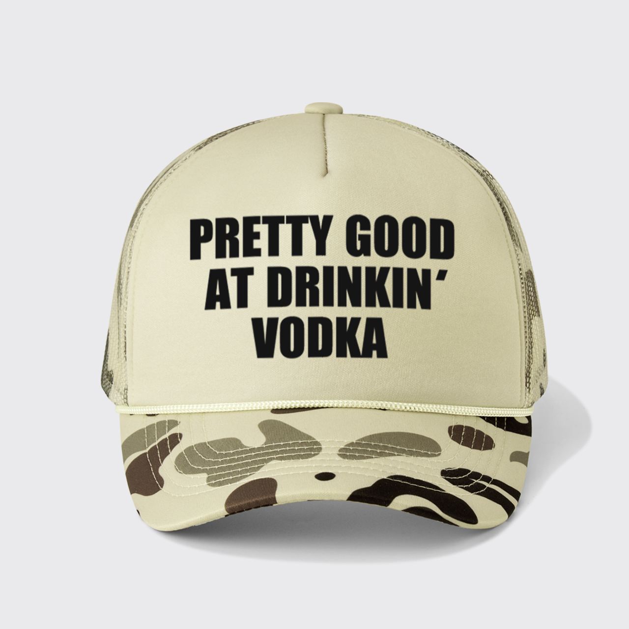 Pretty Good At Drinkin Vodka Trucker Hat