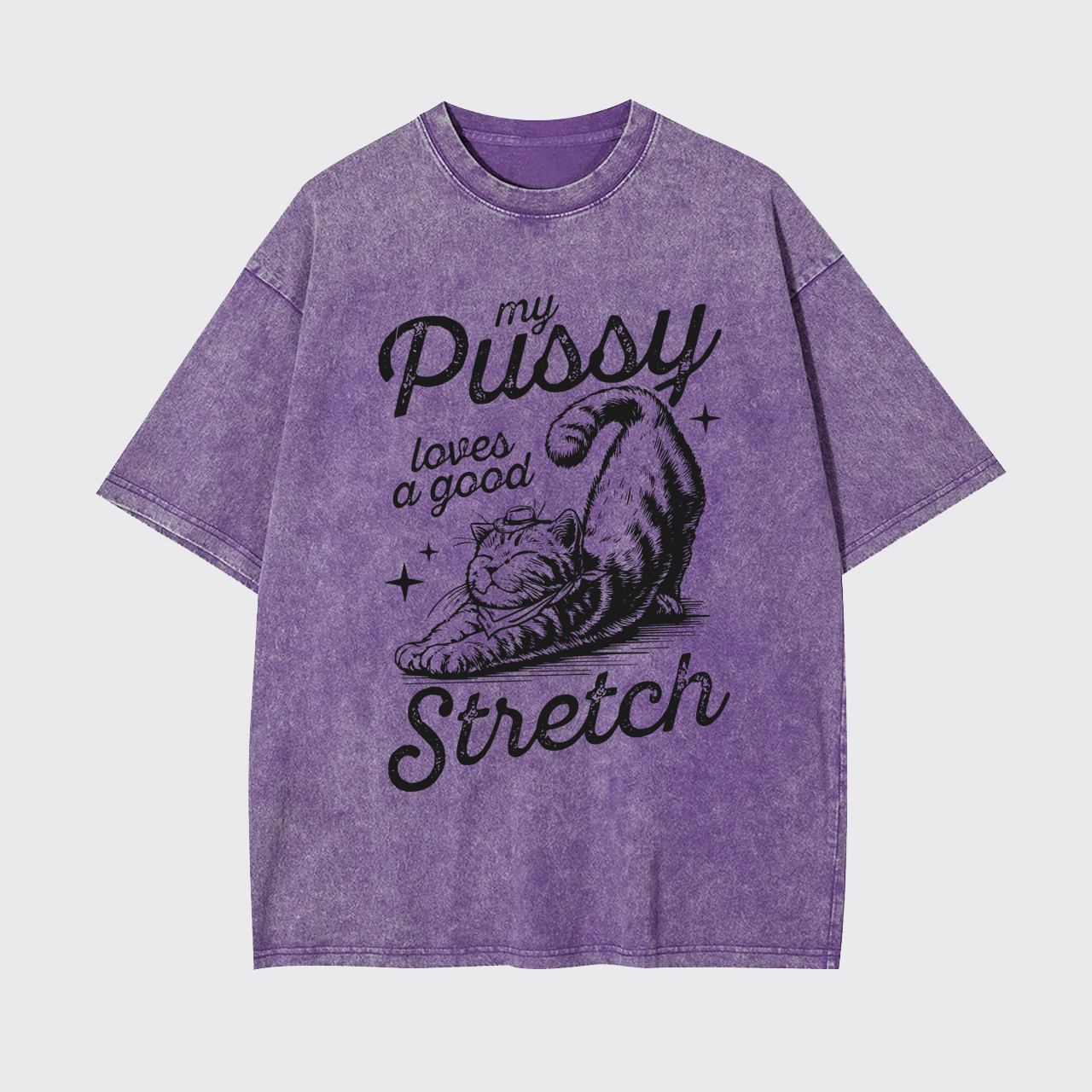 Loves a Good Stretch Cat Garment-dye Tees