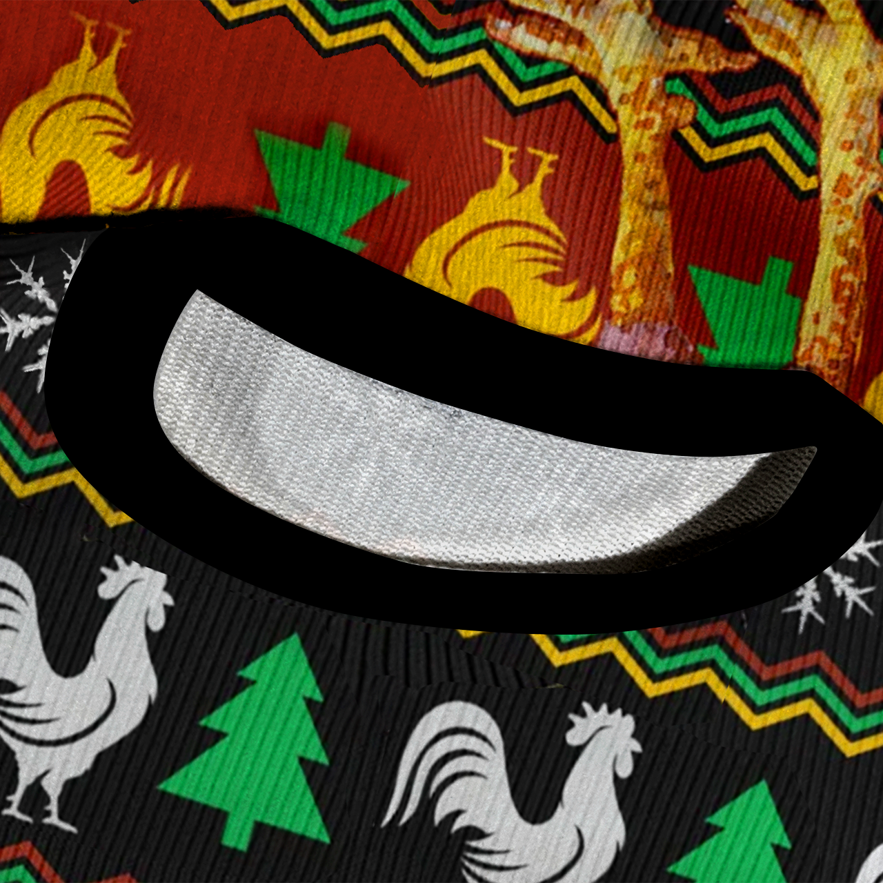 Chicken Santa Hat Ugly Knit Sweatshirt