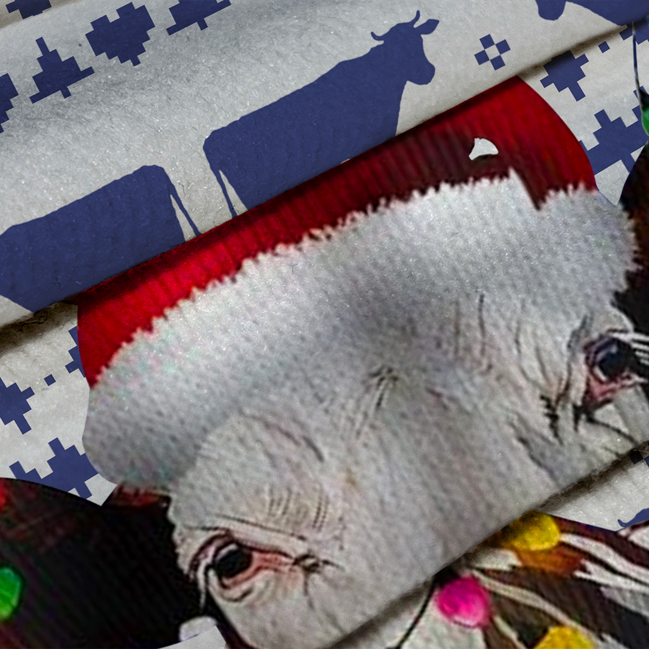 Funny Cow Christmas Ugly Knit Sweatshirt