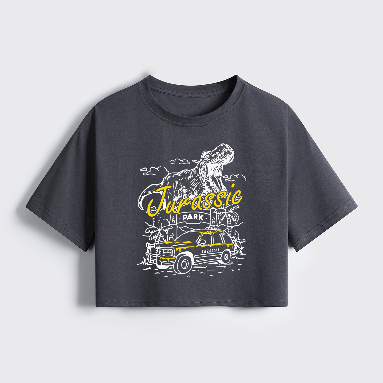 Vintage Summer Island Of Adventur Cropped Boxy Tee