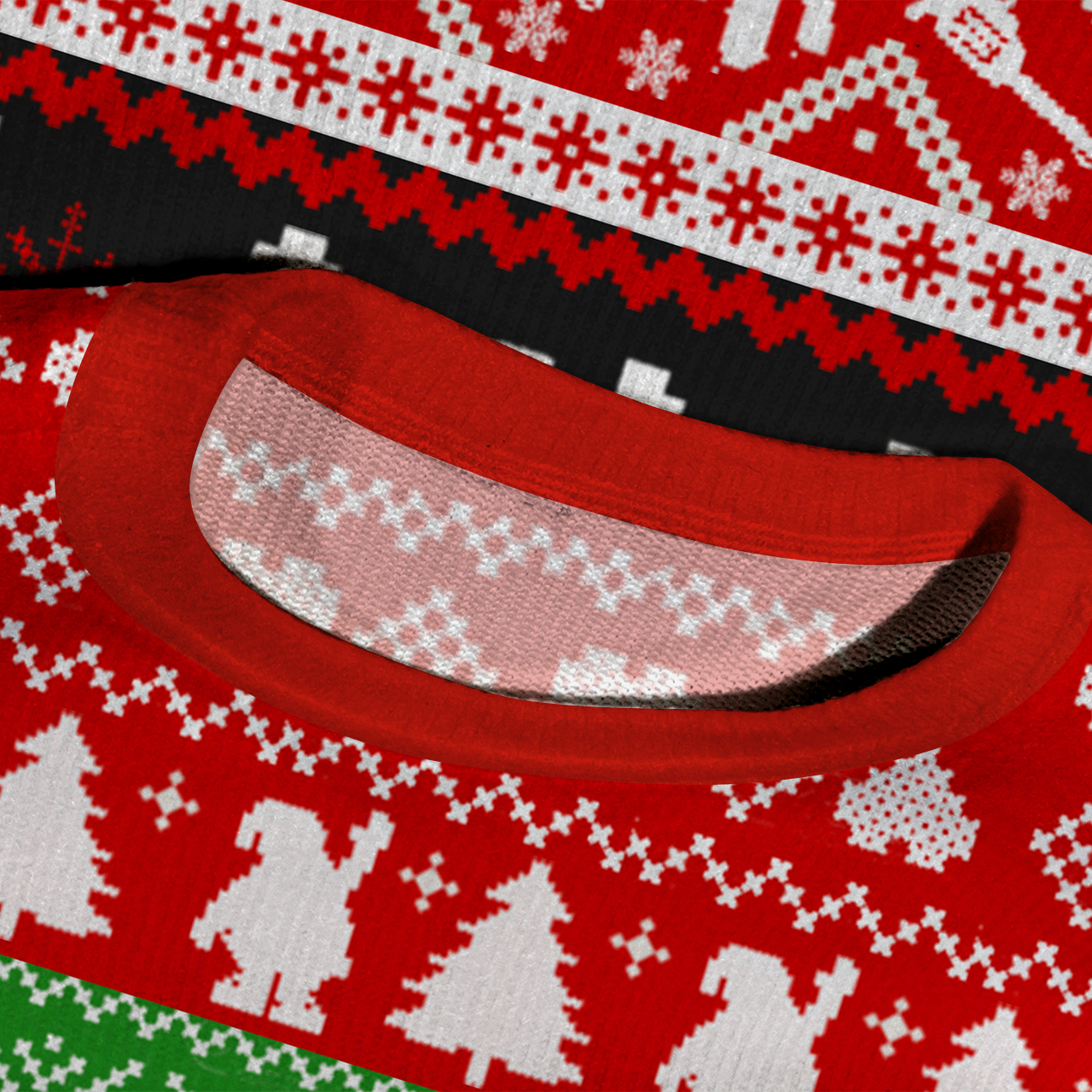 Troublemaker Cat Christmas Ugly Knit Sweatshirt