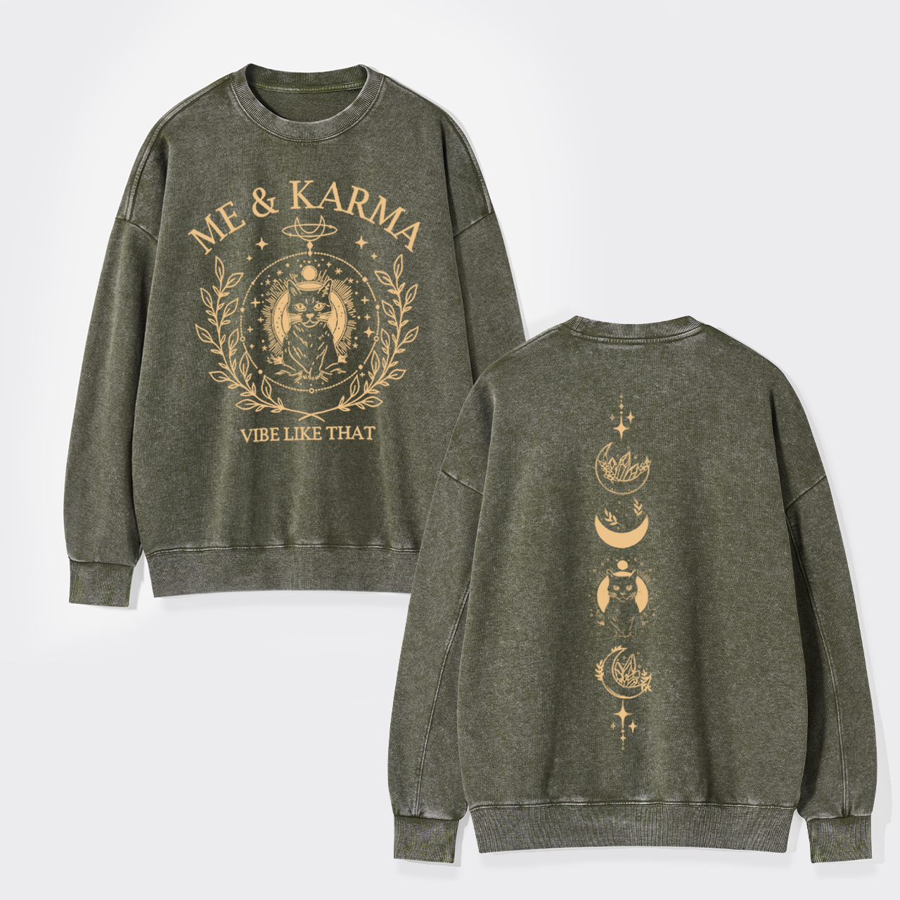 Music Black Cat Washed Sweatshirts