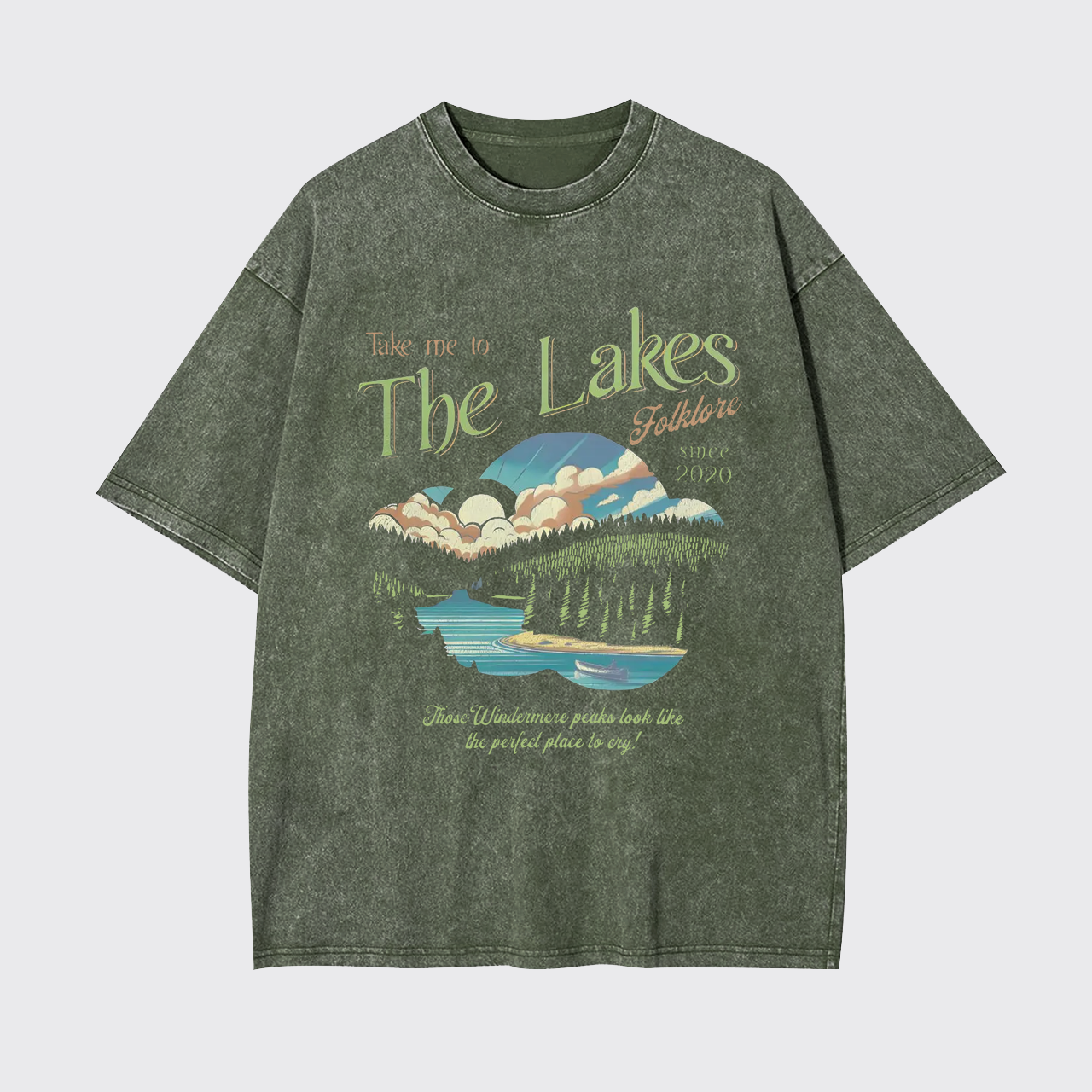 The Lakes Vintage Retro Music Garment-dye Tees