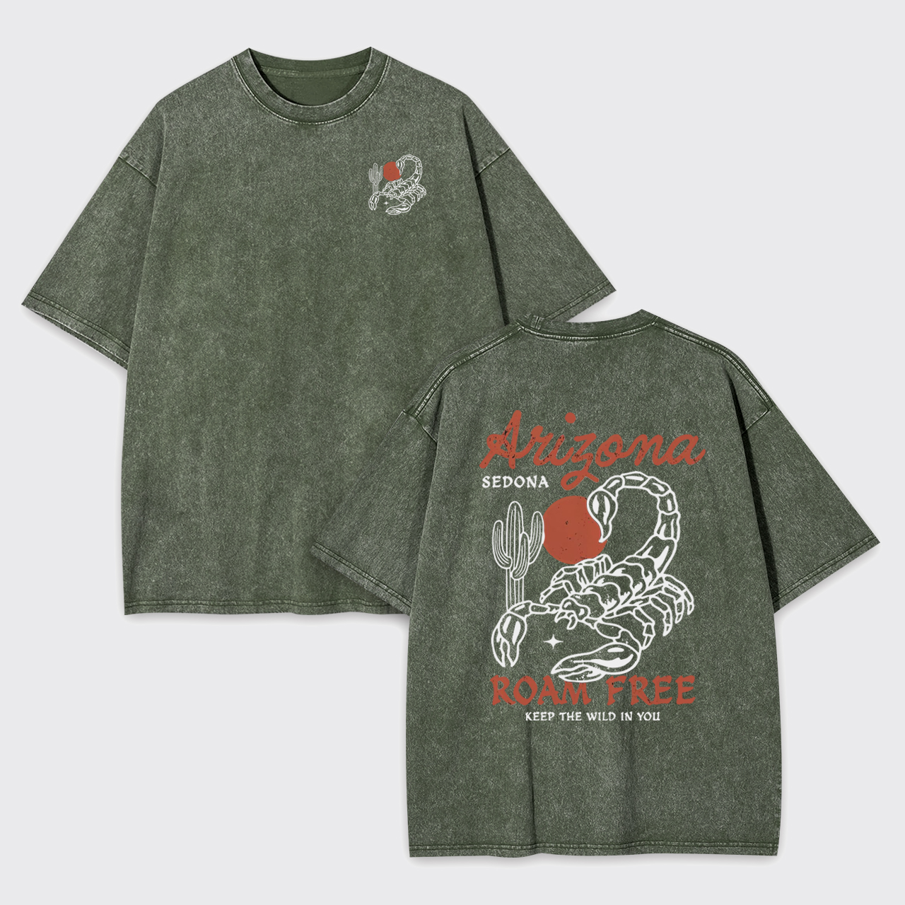 Retro Scorpion Keep The Wild In You Garment-dye Tees