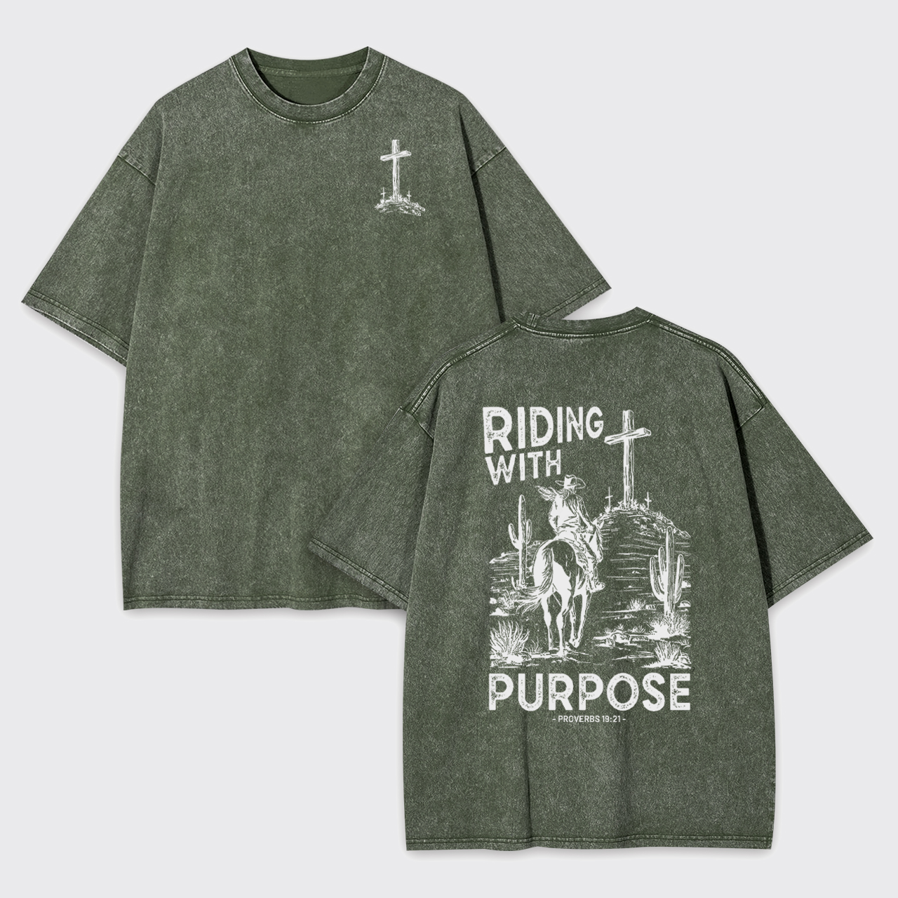 Christian Western Horse Rider Garment-dye Tees