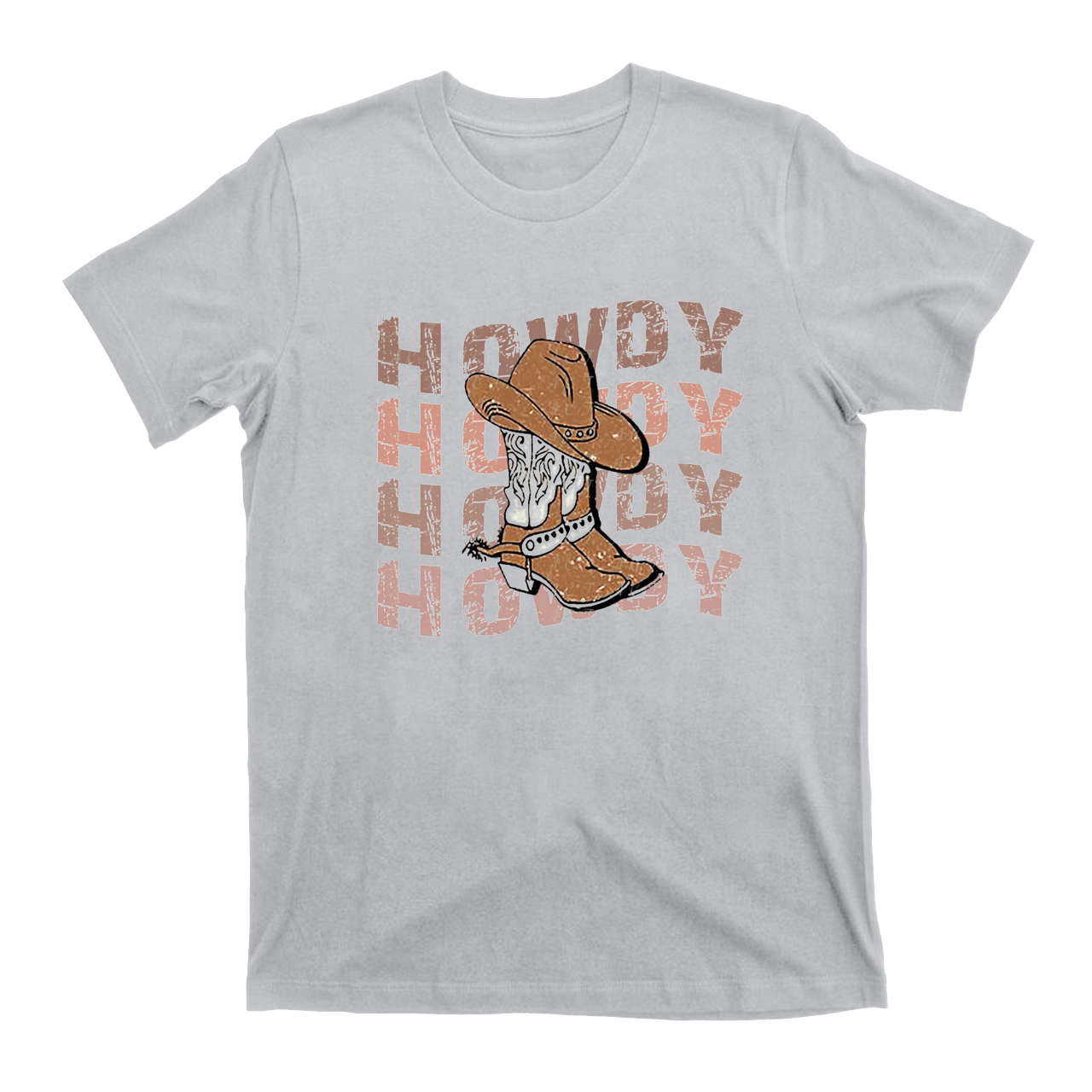 Howdy Boots Cowboy Hat Distressed Vintage T-Shirts