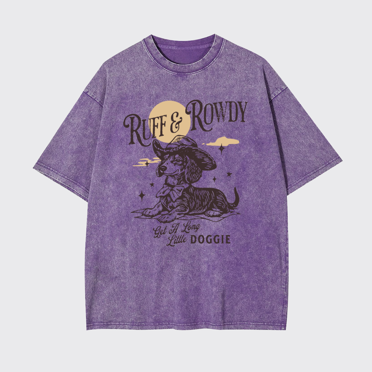 Dachshund Cowboy Get A Long Little Doggie Garment-dye Tees