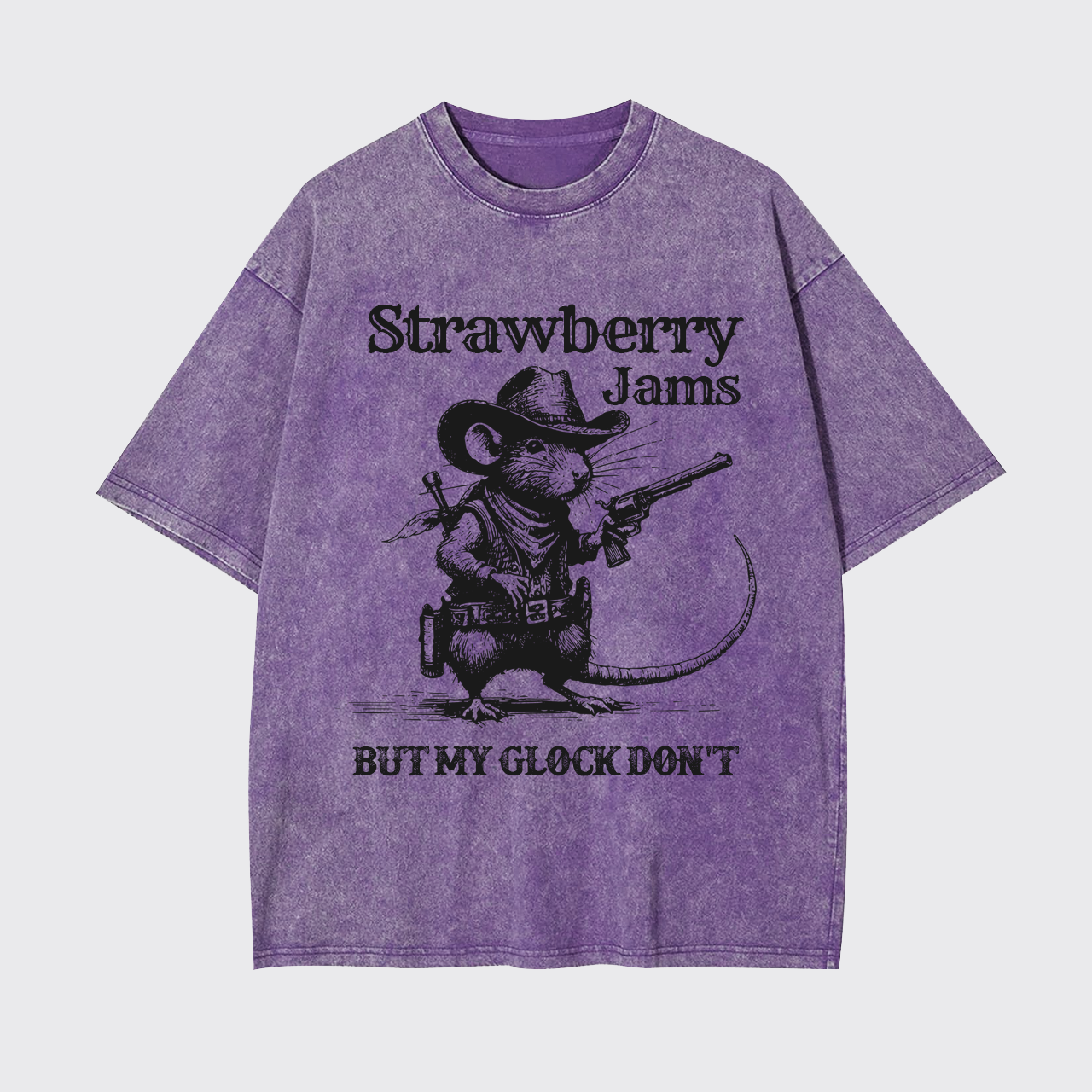 Sarcastic Rat-Strawberry Jams But My Glock Don't Garment-dye Tees