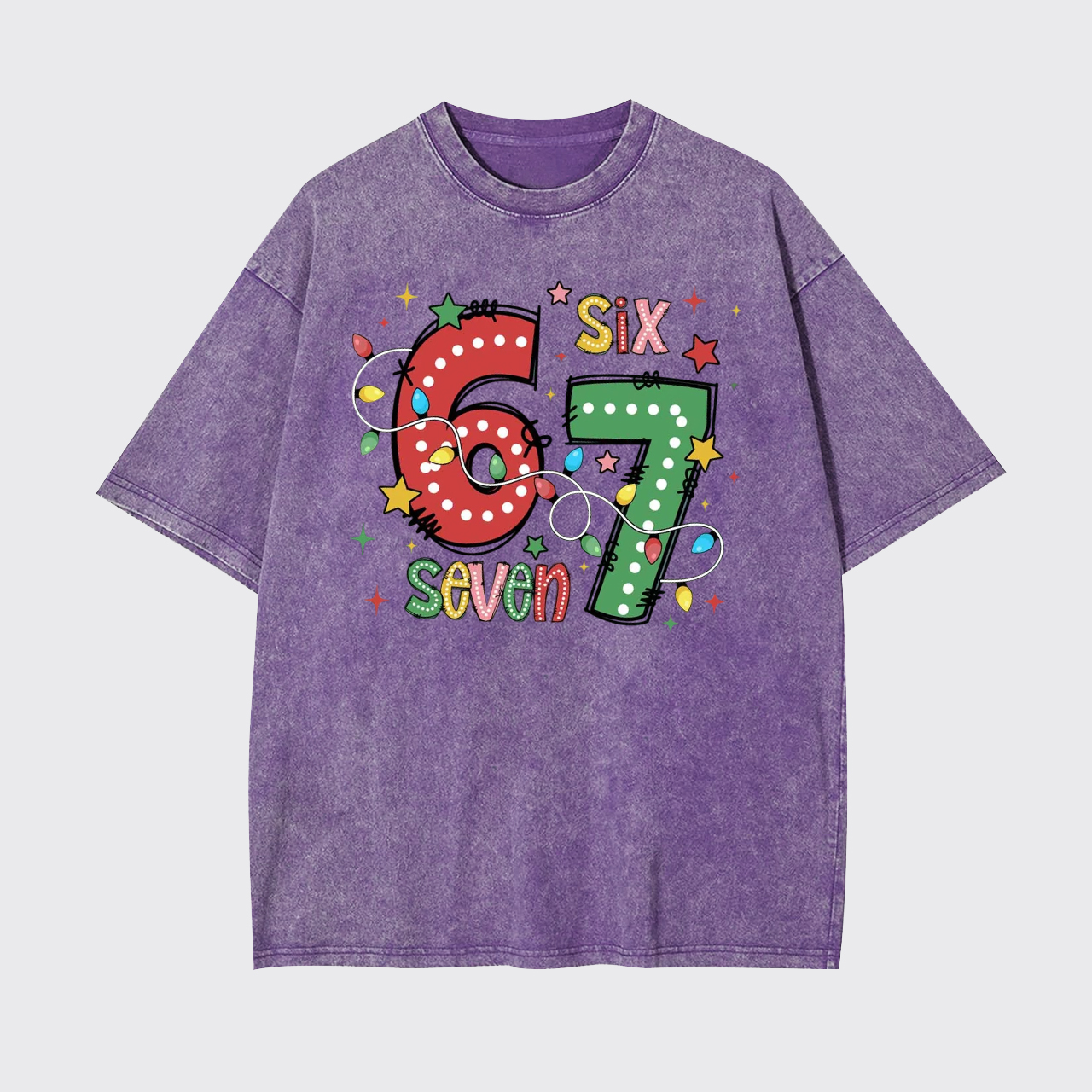 Funny Six Seven Christmas Garment-dye Tees