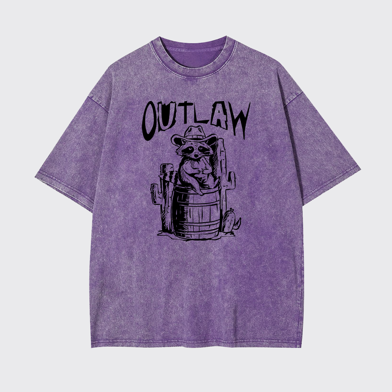 Retro Outlaw Raccoon Cowboy Garment-dye Tees