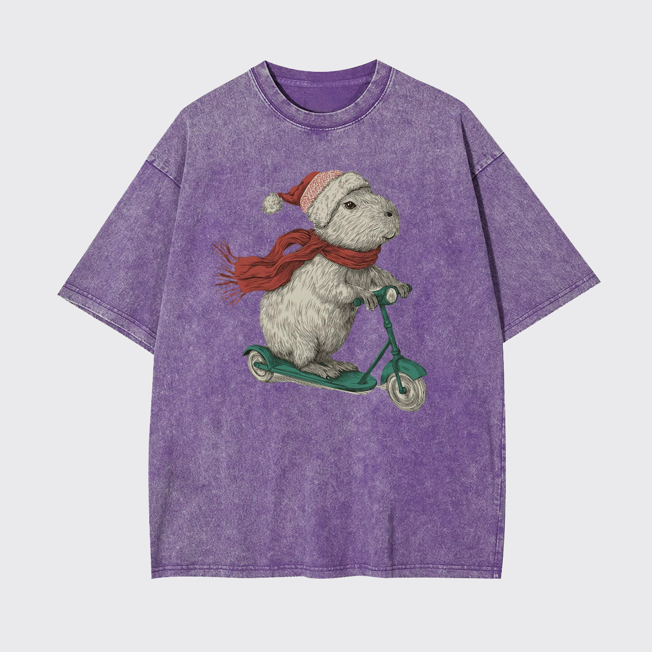 Christmas Capybara Funny Holiday Garment-dye Tees