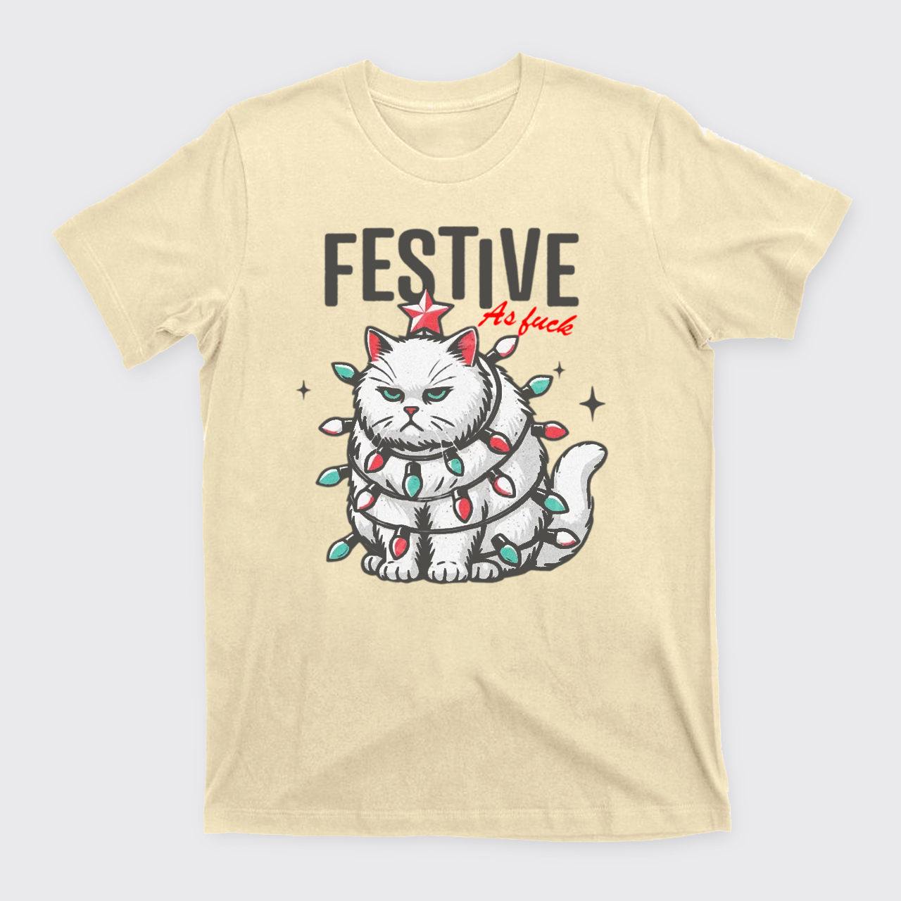 Funny Christmas Cat Sarcastic Holiday T-Shirts