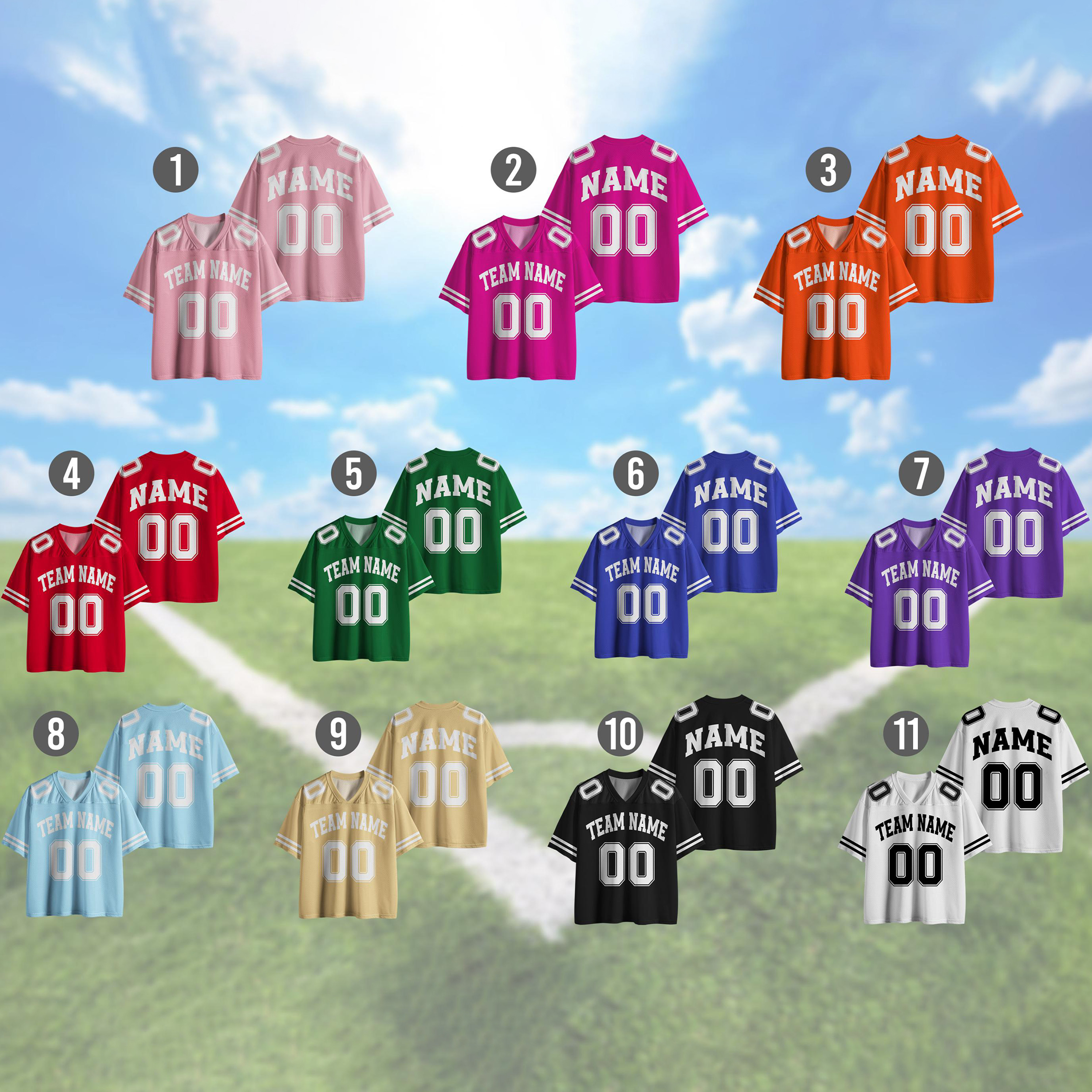 Personalized Team Name & Number Football Mesh Jersey