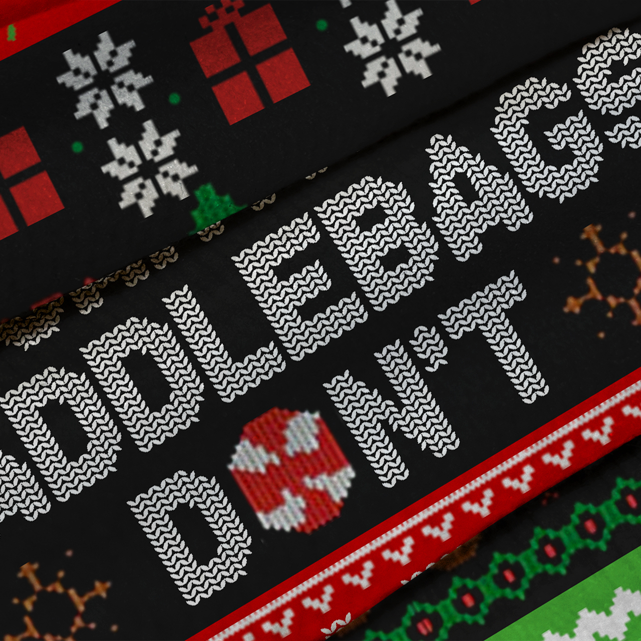 Santa's Saddlebags Don't Saddlescale Ugly Knit Sweatshirt