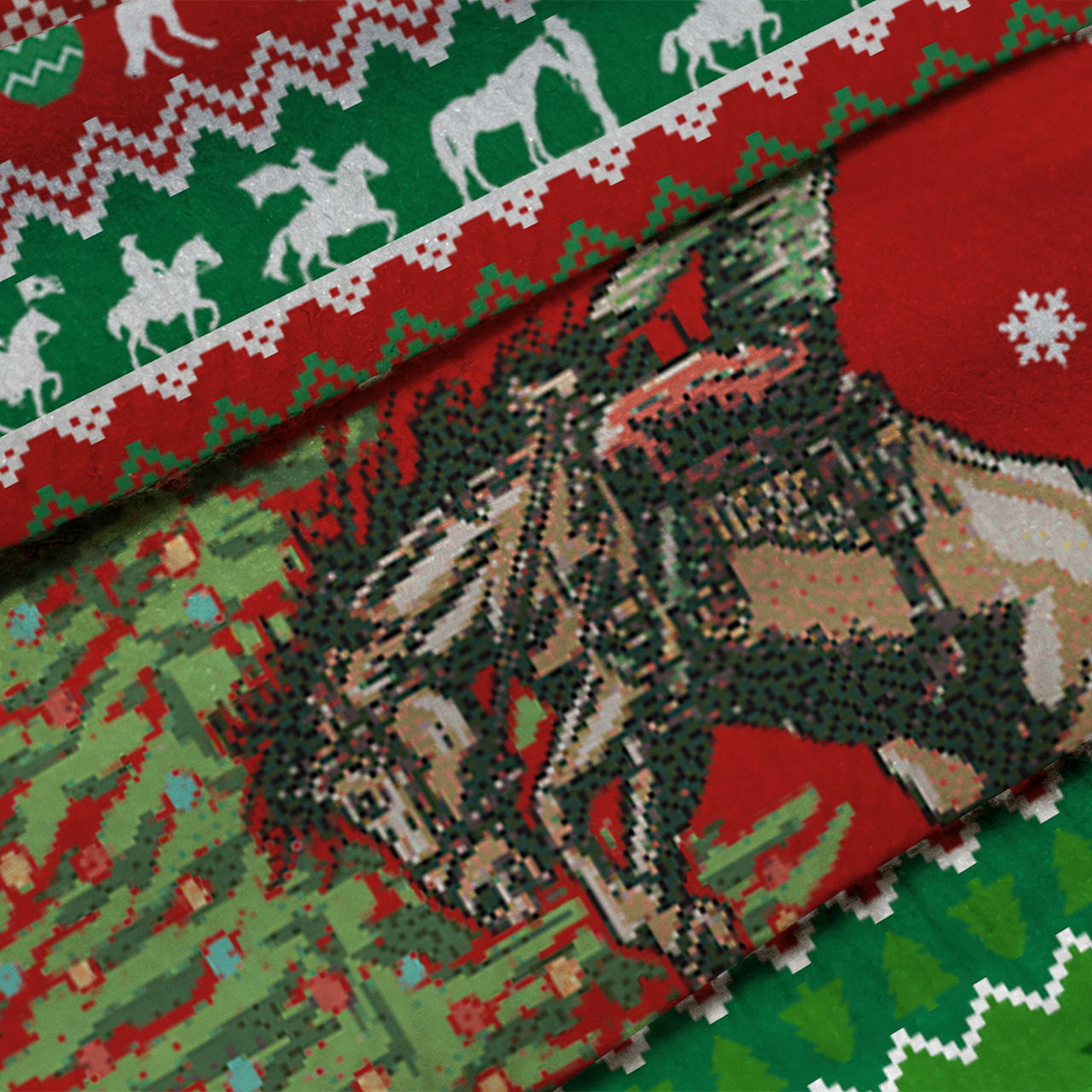 Rockin Around The Christmas Tree Ugly Knit Sweatshirt