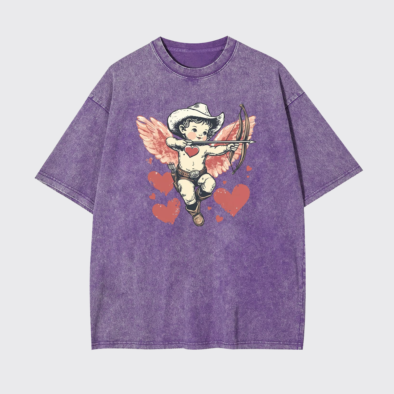 Retro Cupid Be My Valentine Garment-dye Tees