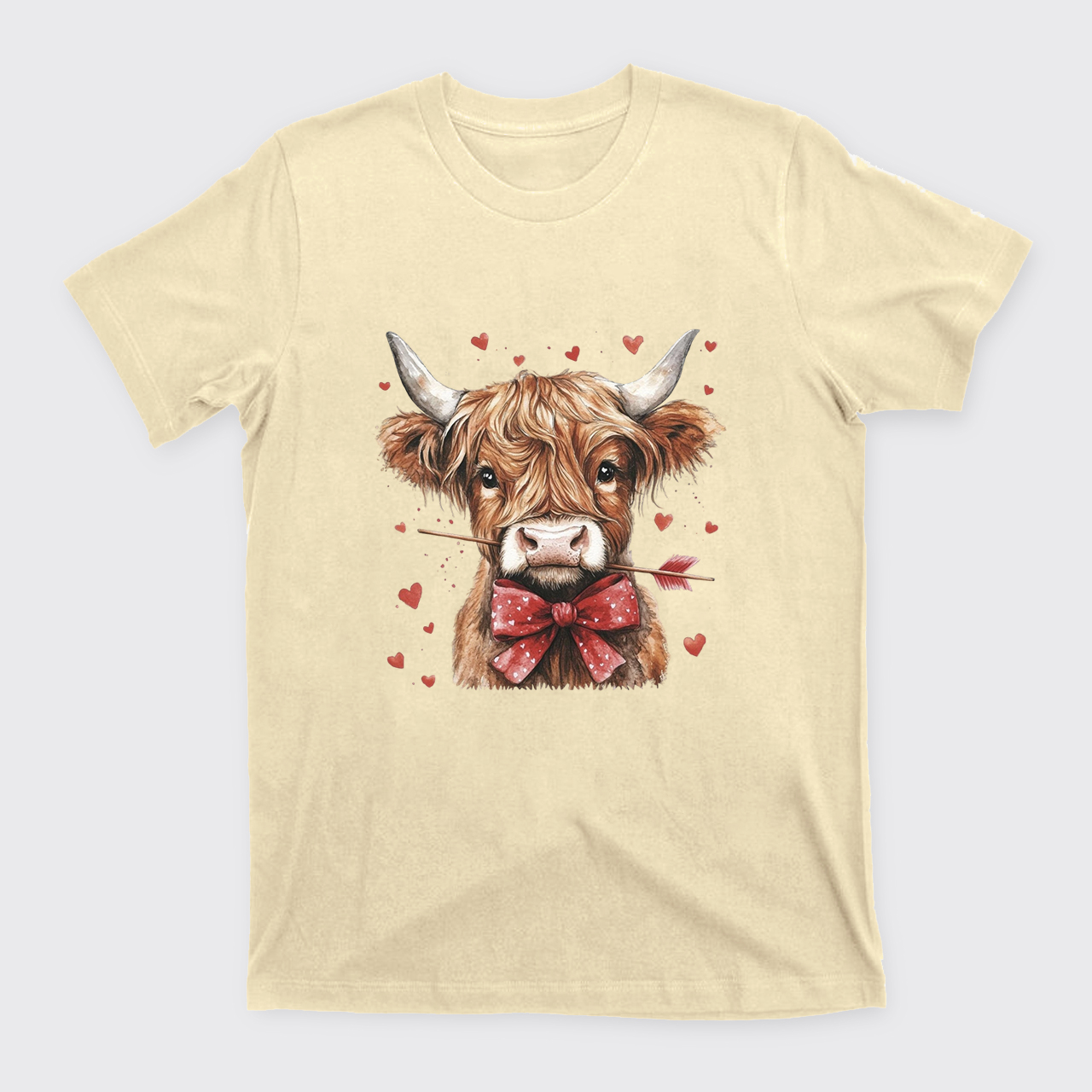 Highland Cow Valentine Heart T-Shirts