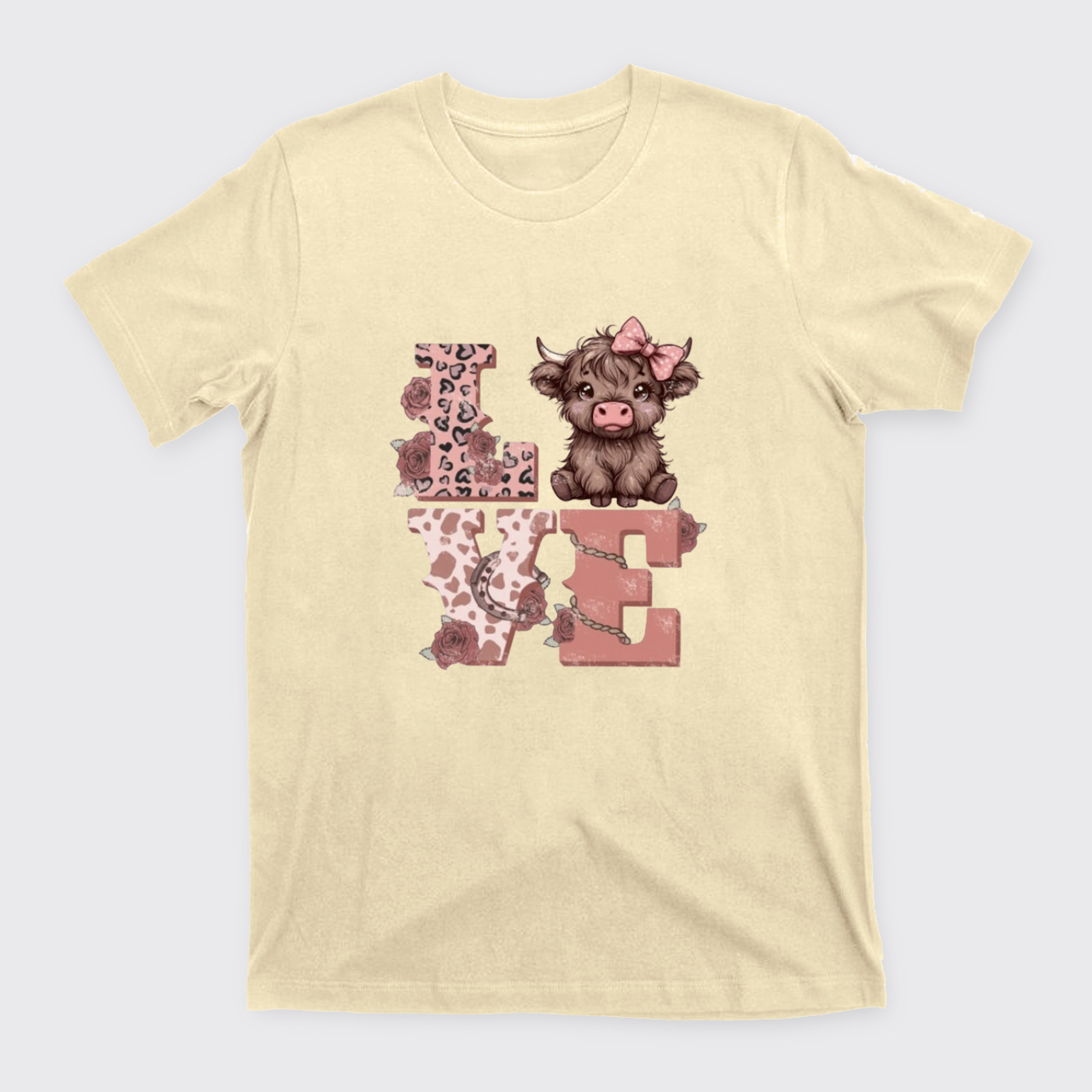 Valentines Highland Cow Love T-Shirts