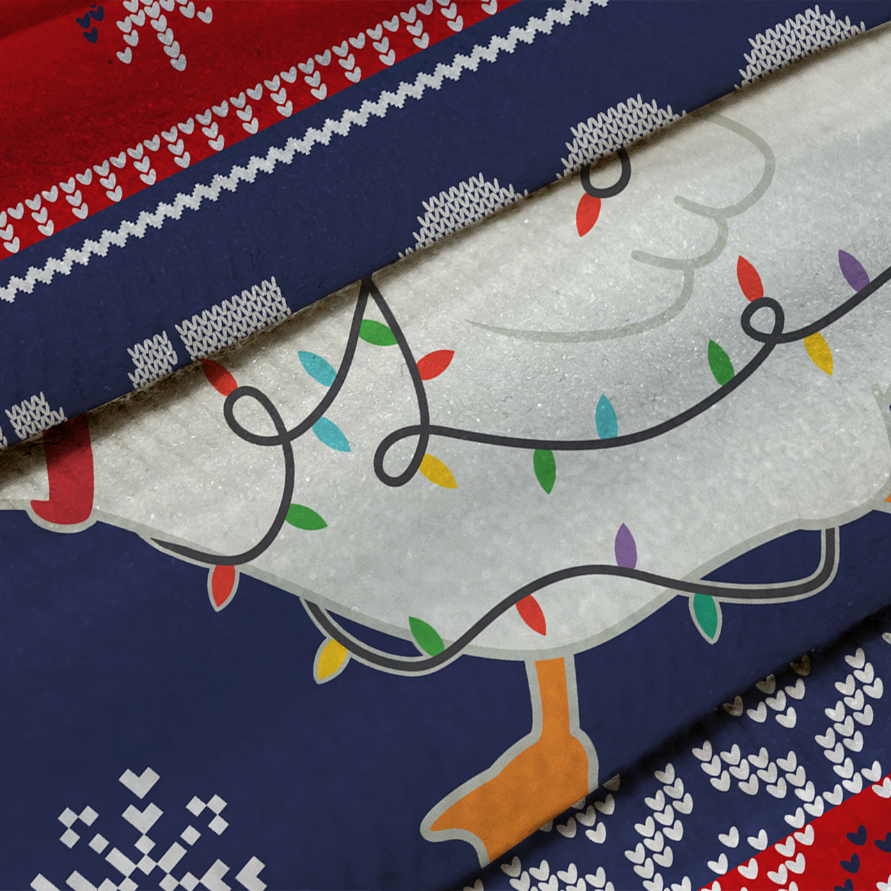 Festive Goose On The Loose Ugly Knit Sweatshirt