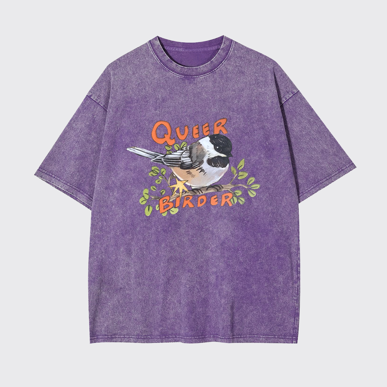 Queer Birder Chickadee Garment-dye Tees