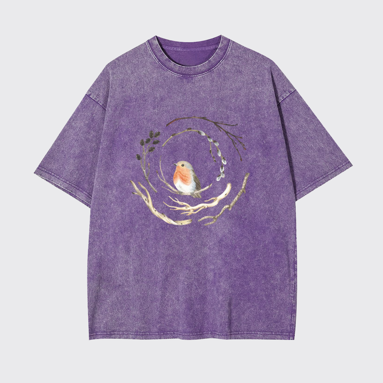 Watercolor Robin Bird Garment-dye Tees
