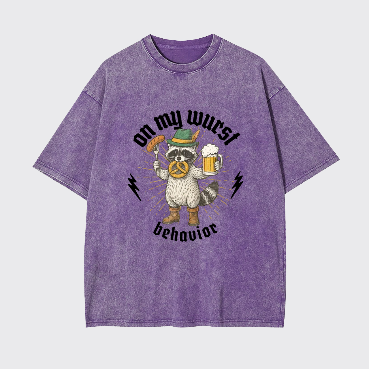 Beer Drinking Raccoon Garment-dye Tees