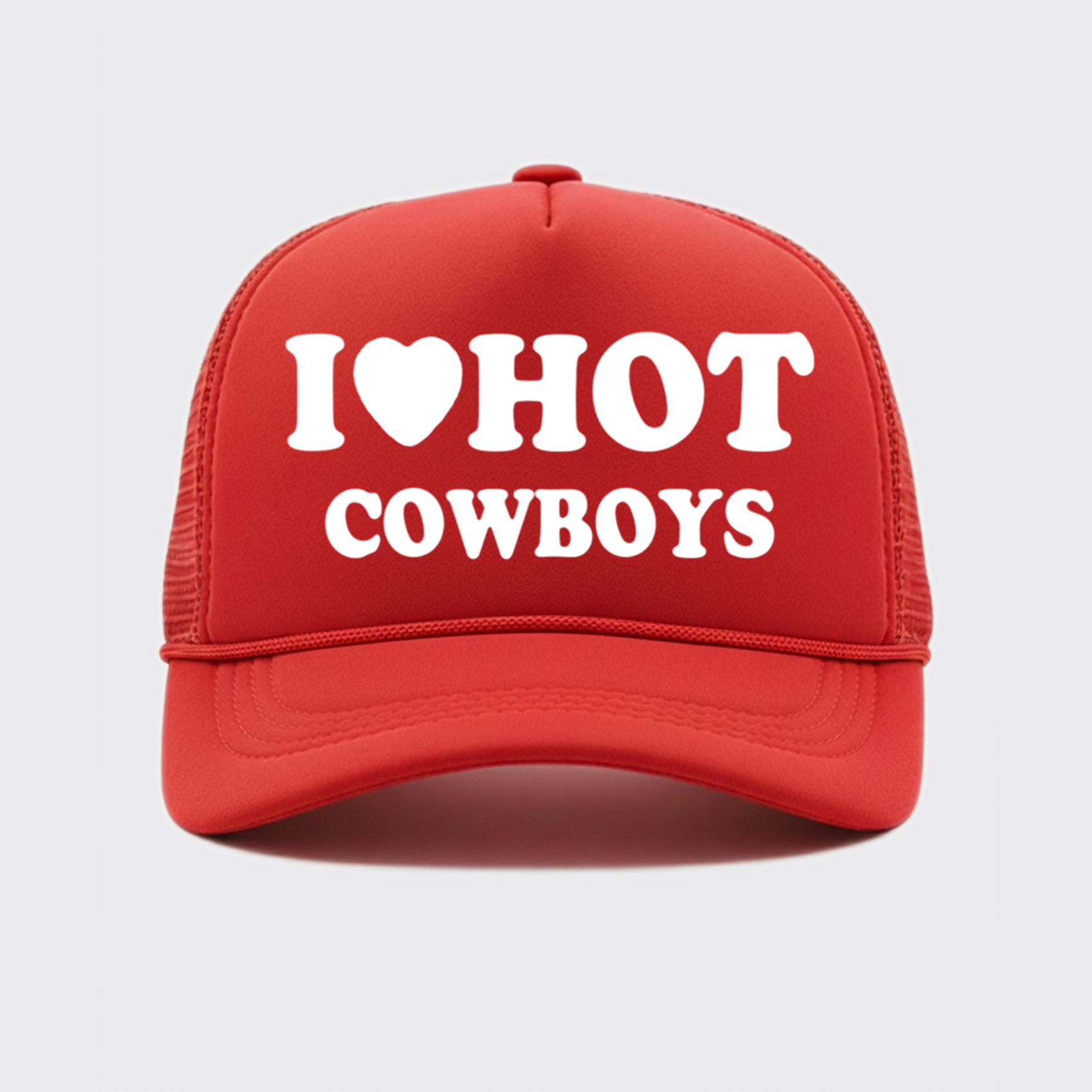 I Heart Hot Cowboys Trucker Hat
