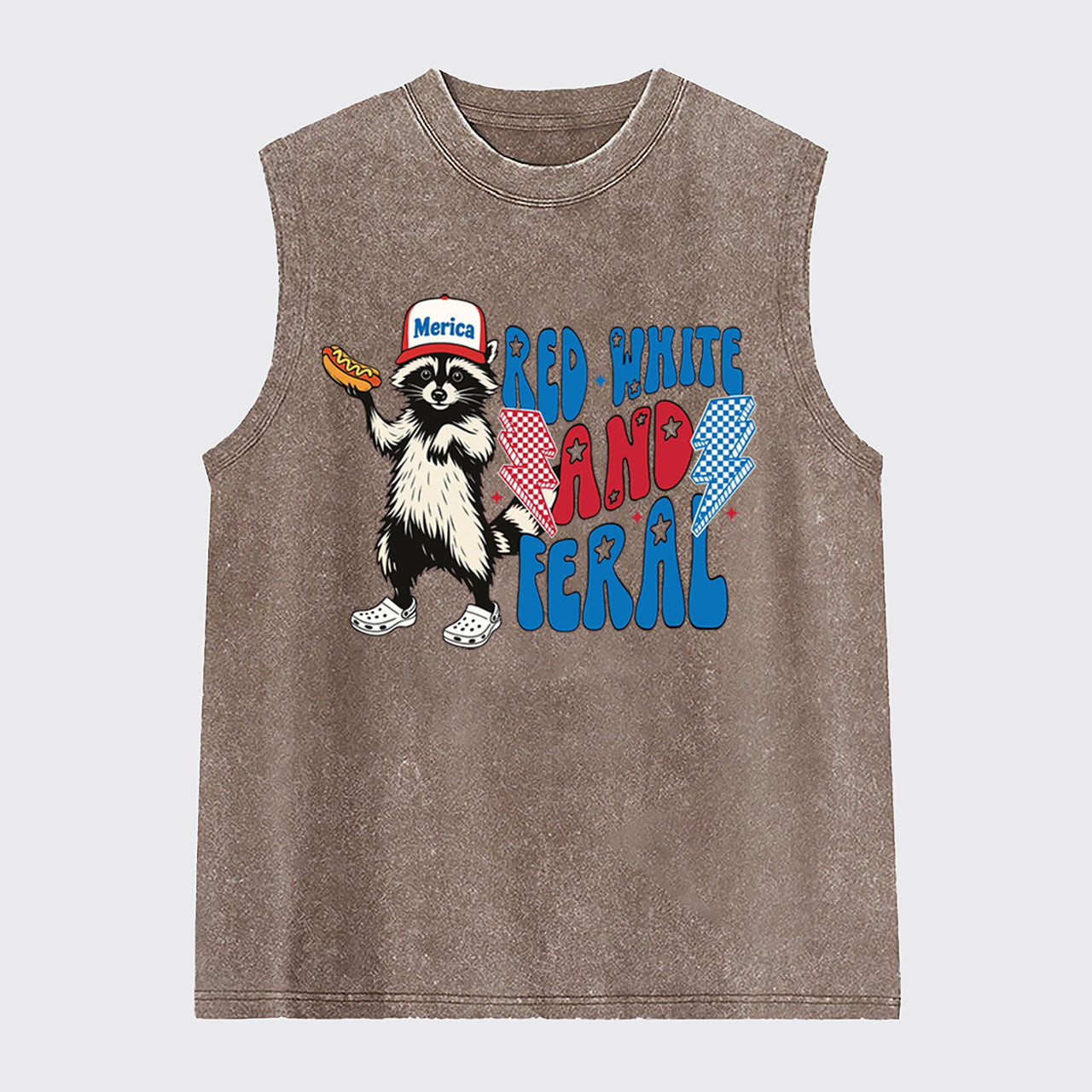 4th Of July-Red White And Feral Washed Tanks
