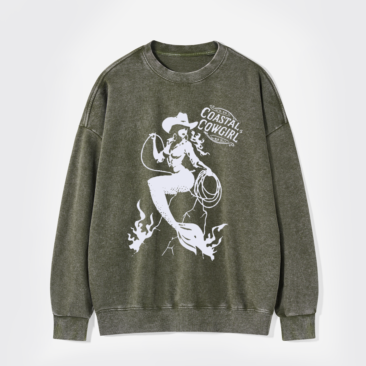 Coastal Cowgirl Mermaid Washed Sweatshirts