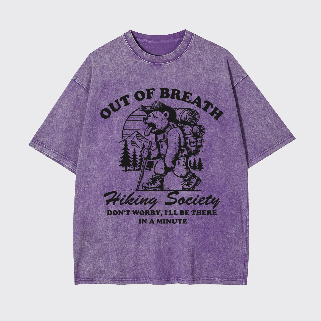 Out of Breath Hiking Bear Garment-dye Tees