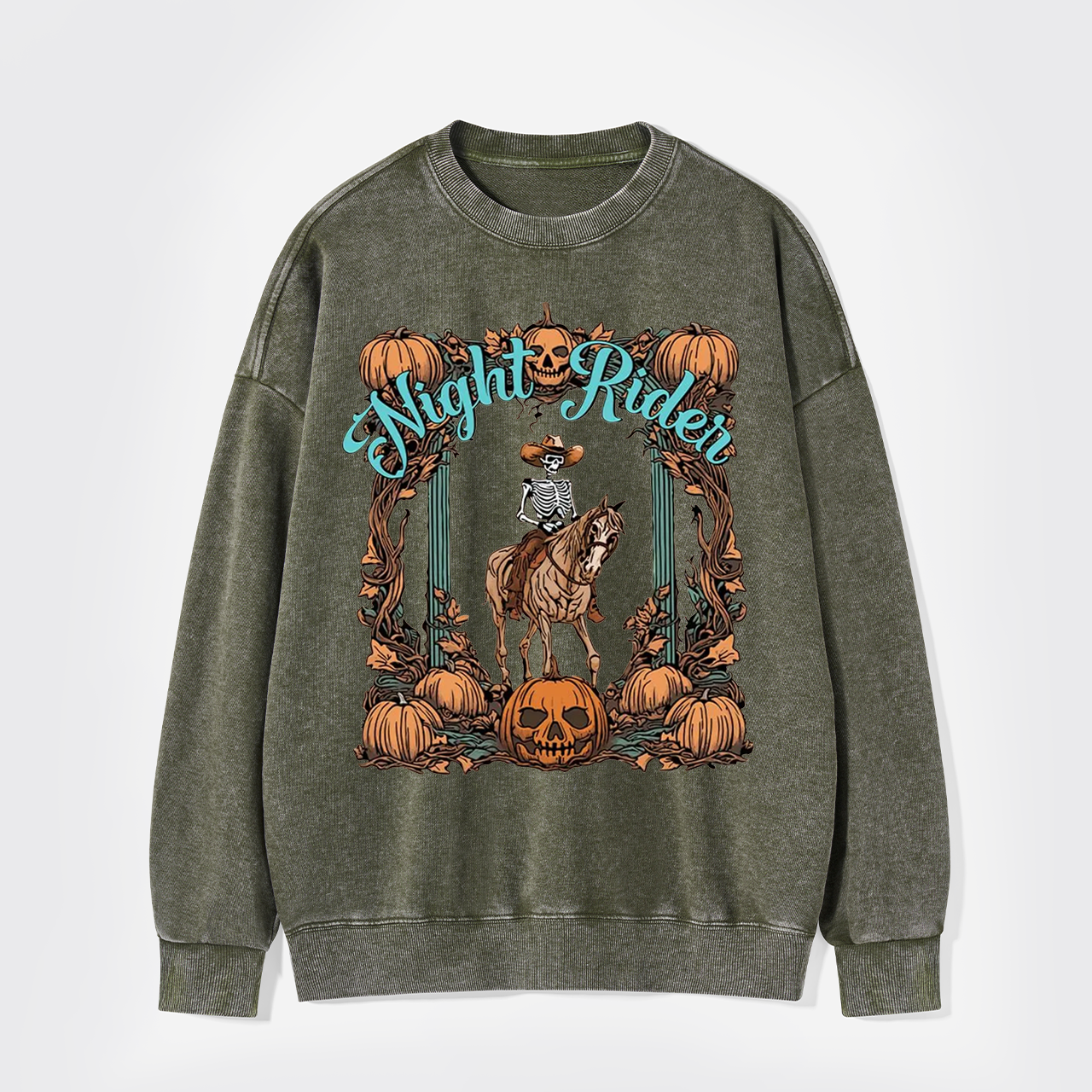 Halloween Night Rider Washed Sweatshirts